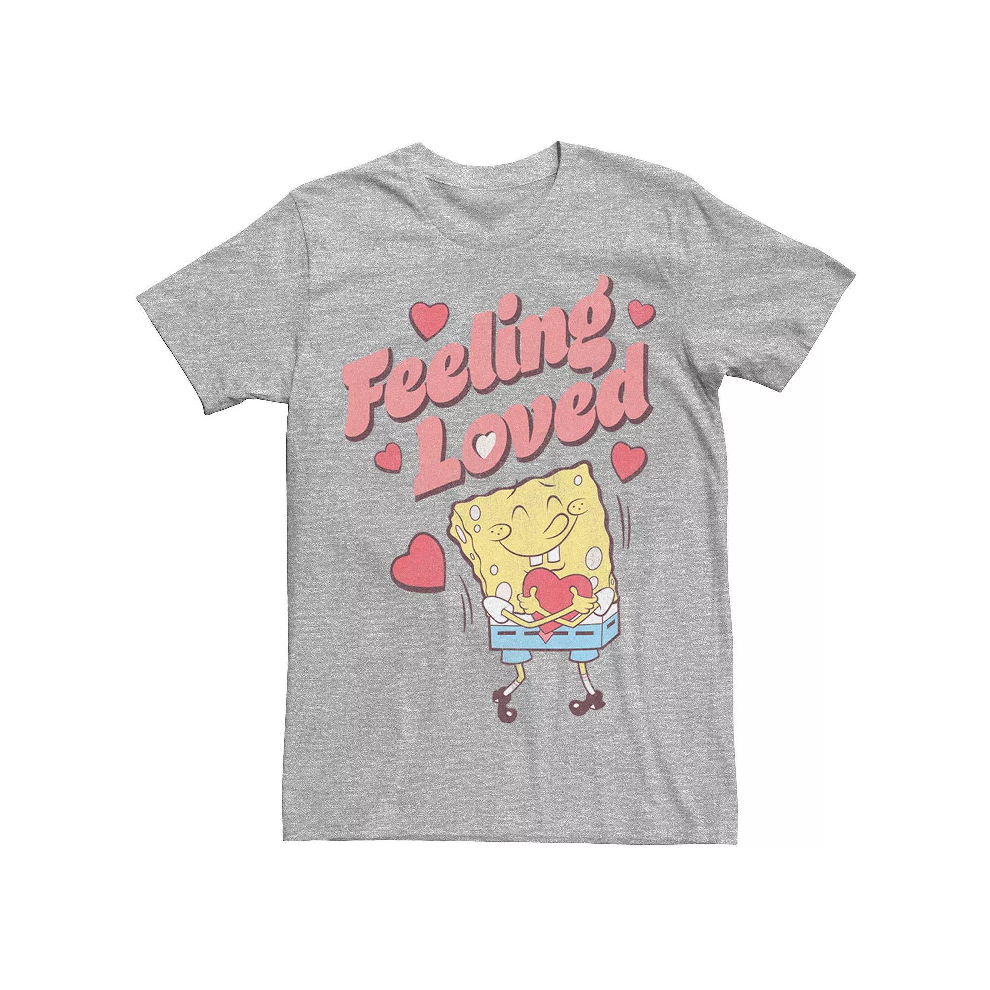 Big & Tall SpongeBob Feeling Loved Tee, Men's, Size: XXL Tall, Athletic Grey Product Image