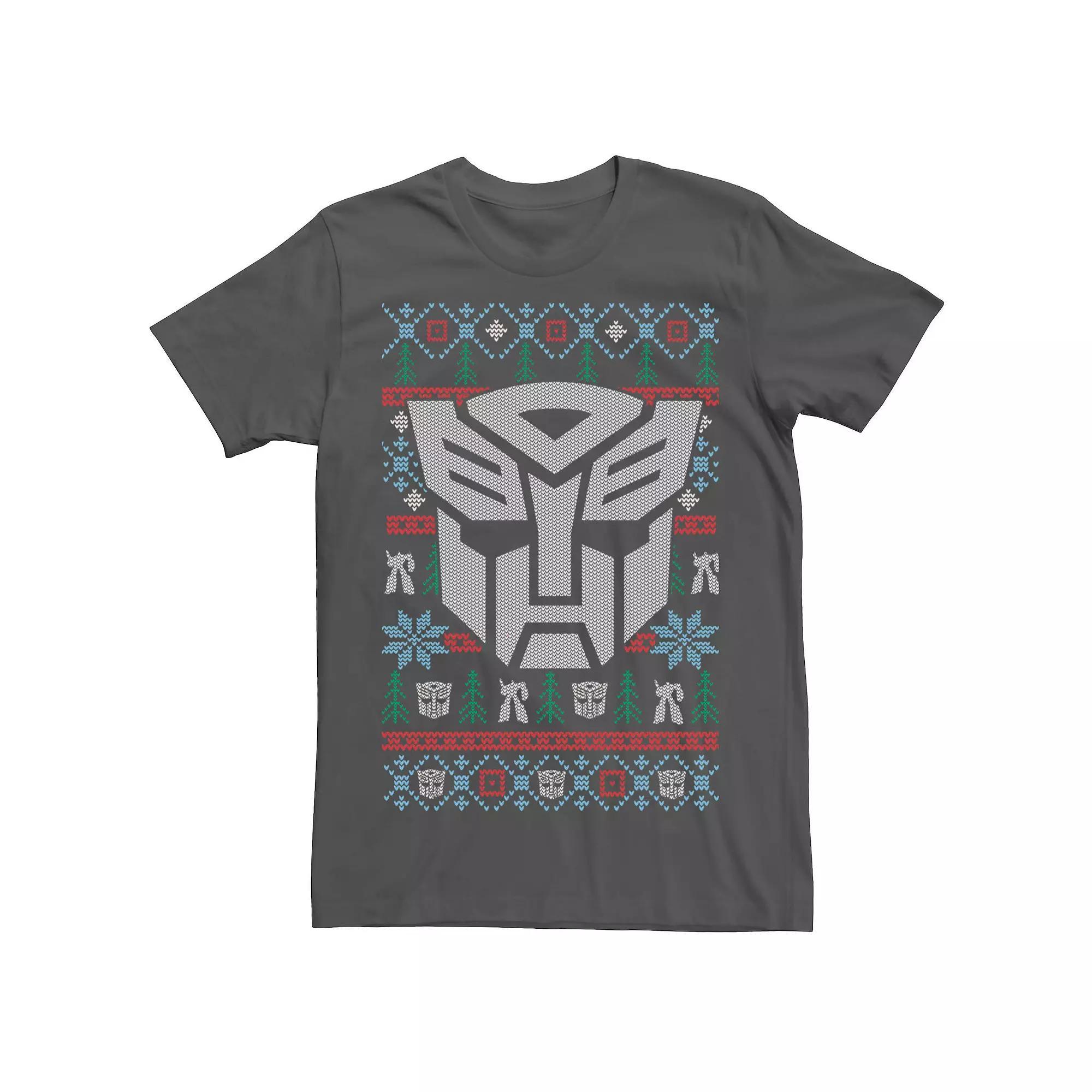 Mens Marvel Vintage Heroines Portrait Ugly Sweater Short Sleeve Tee Blue Product Image