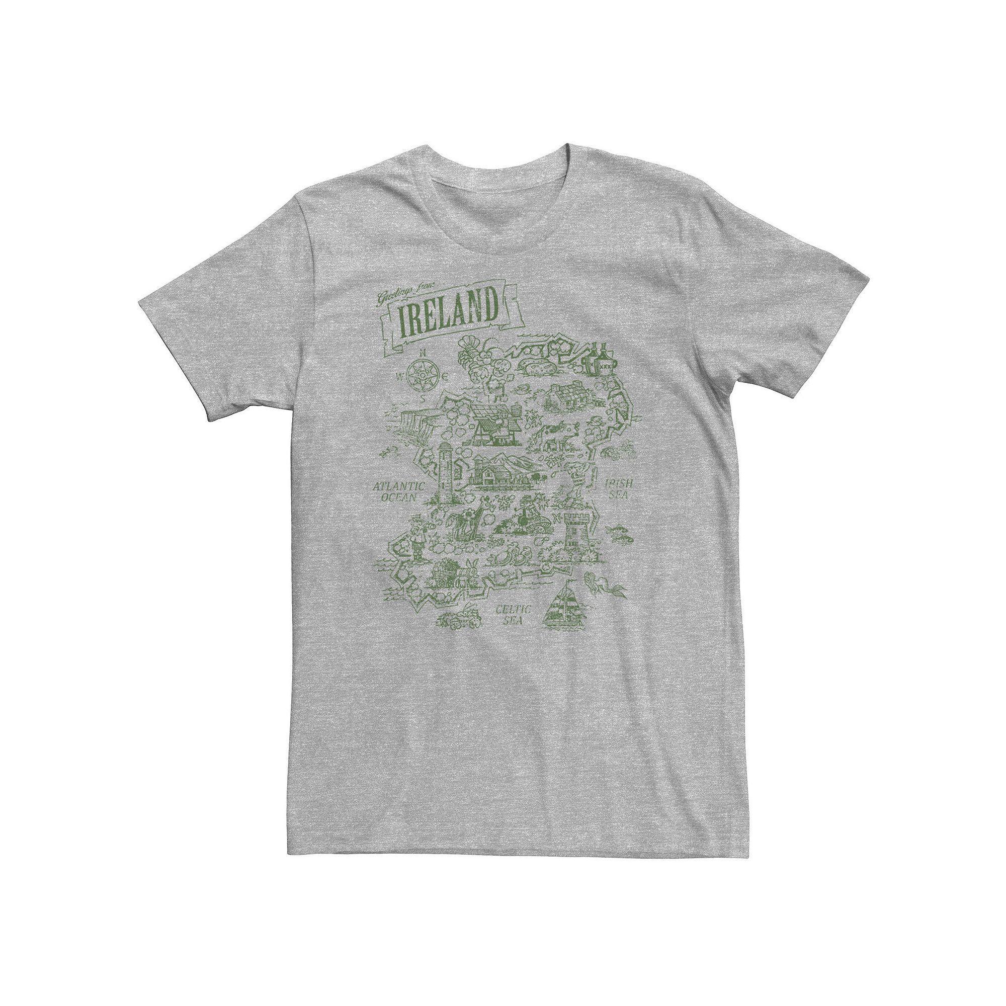 Big & Tall Greetings From Ireland Tee, Men's, Size: XXL Tall, Athletic Grey Product Image