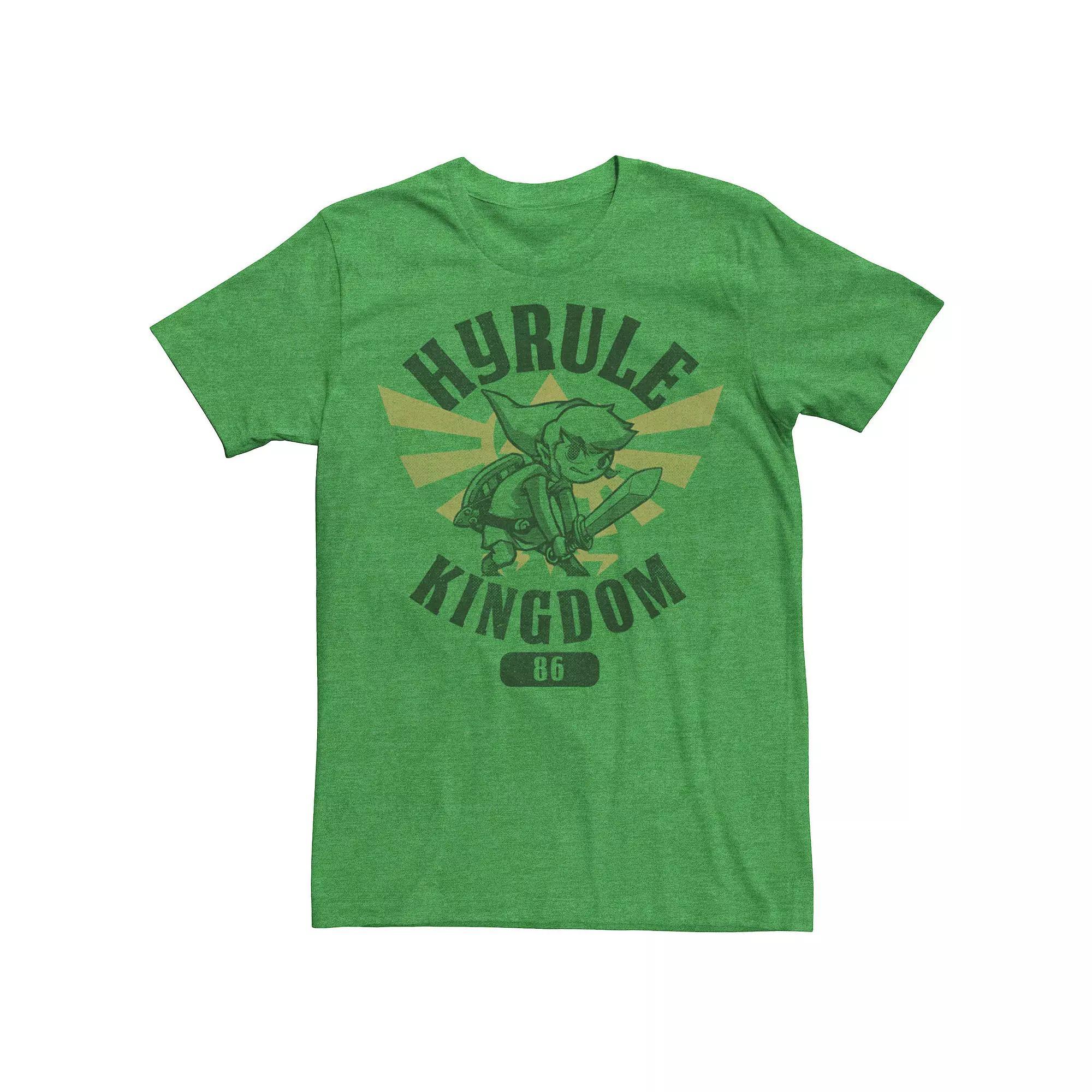 Men's Nintendo Zelda Link Collegiate Hyrule Kindom '86 Tee, Size: Large, Kelly Grey Product Image