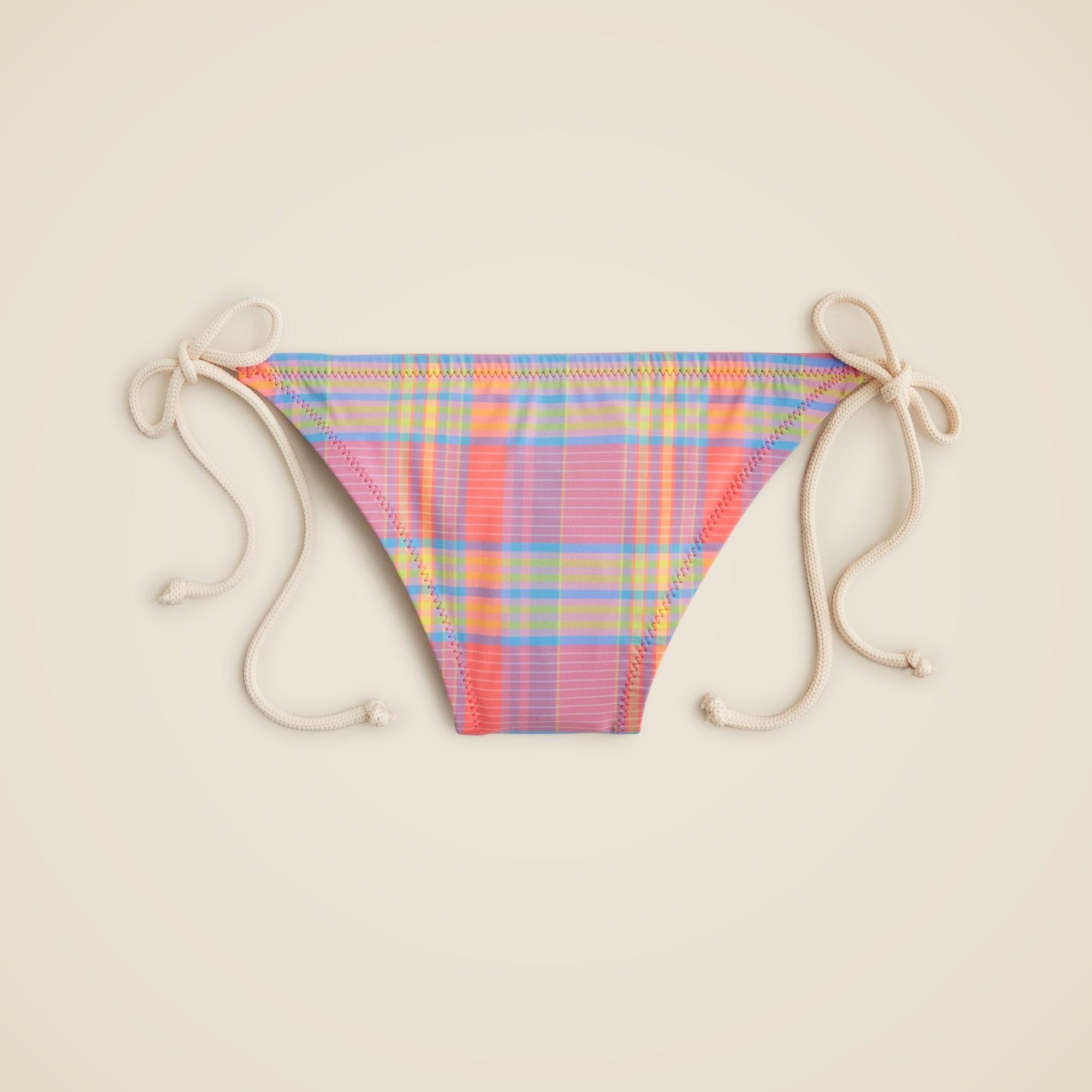 Rope string bikini bottom in sunset plaid Product Image