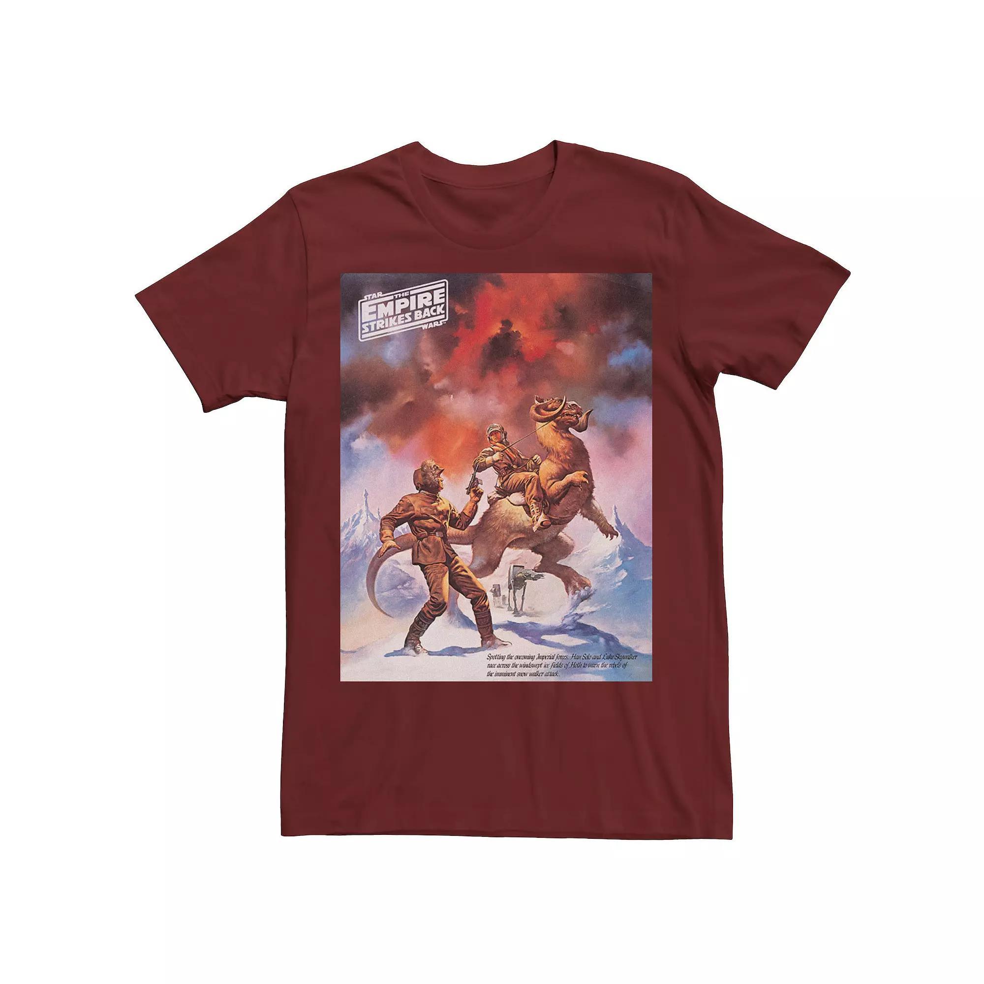 Men's Star Wars Empire Strikes Back Hoth Vintage Poster Tee, Size: Small, Red Product Image