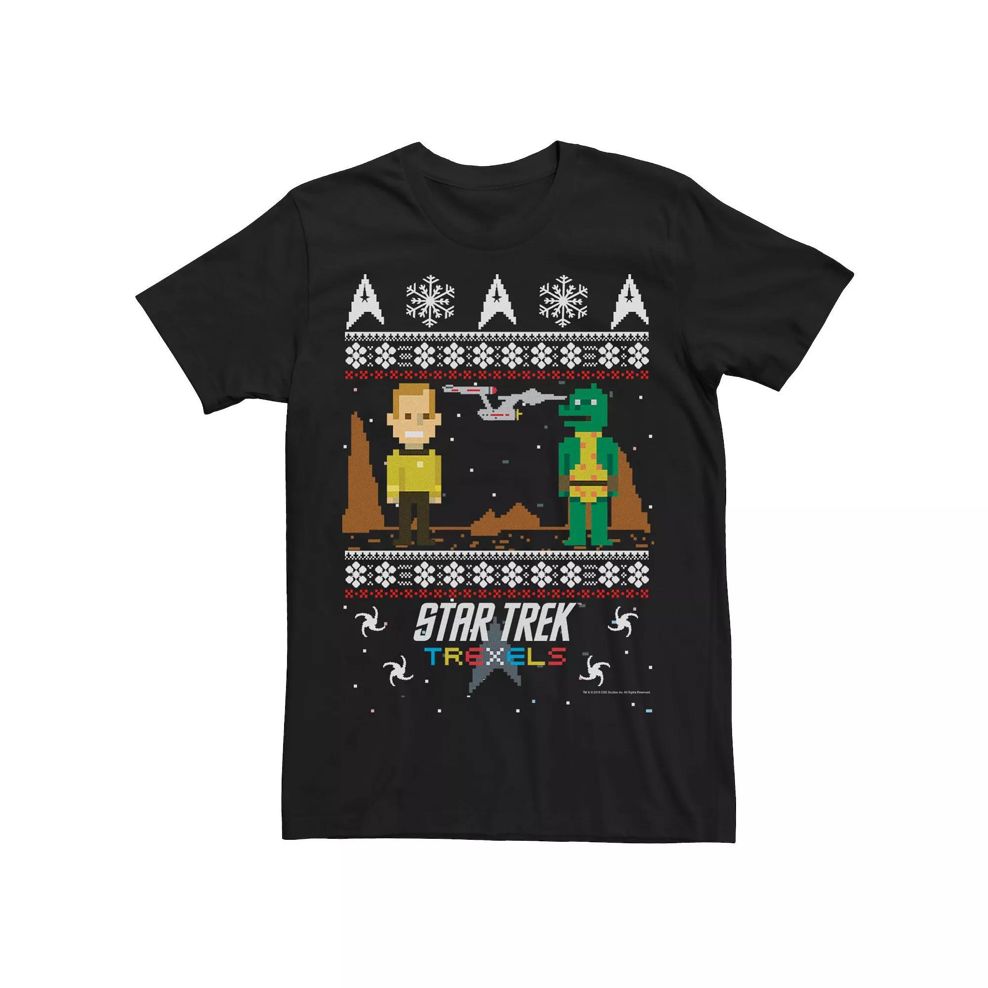 Men's Star Trek Trexels Ugly Christmas Sweater Tee, Size: Medium, Black Product Image