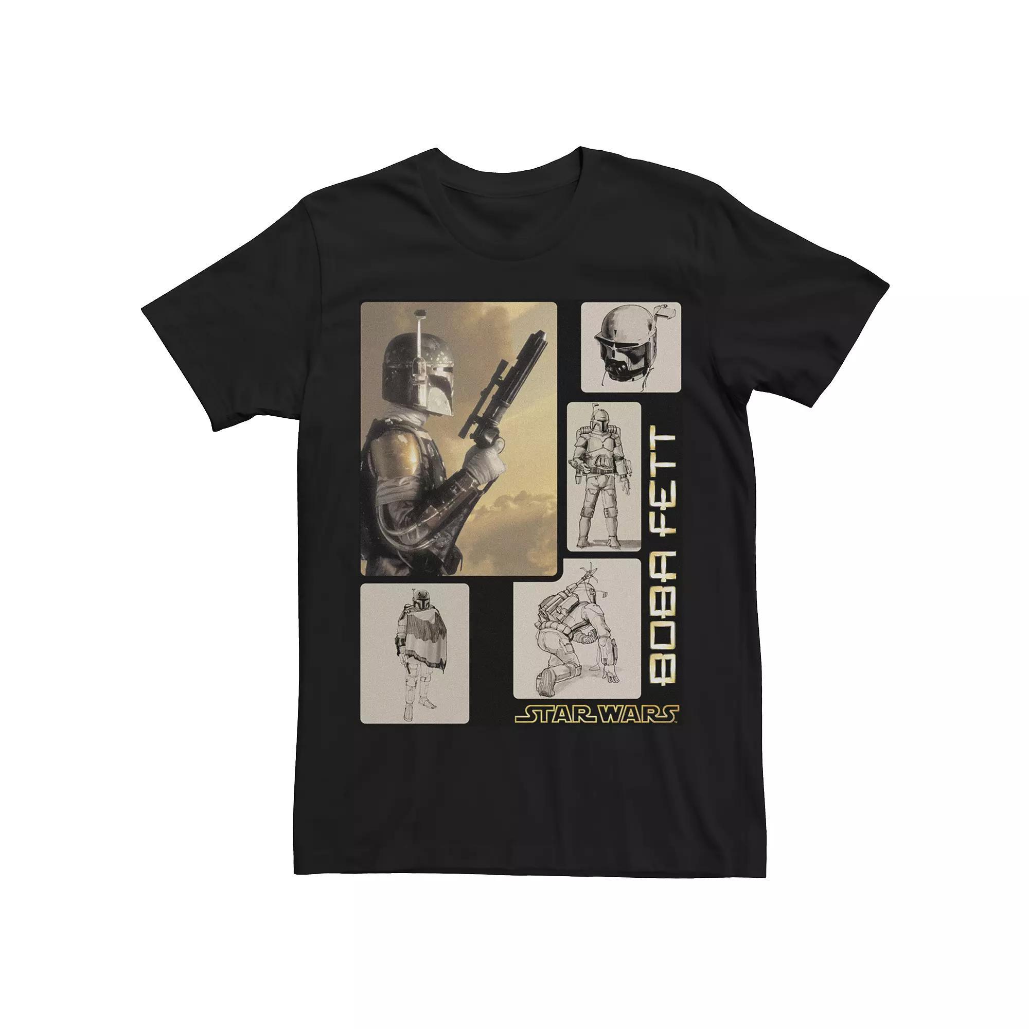 Men's Star Wars Boba Fett Concept Sketch Panel Short Sleeve Tee, Size: XXL, Black Product Image