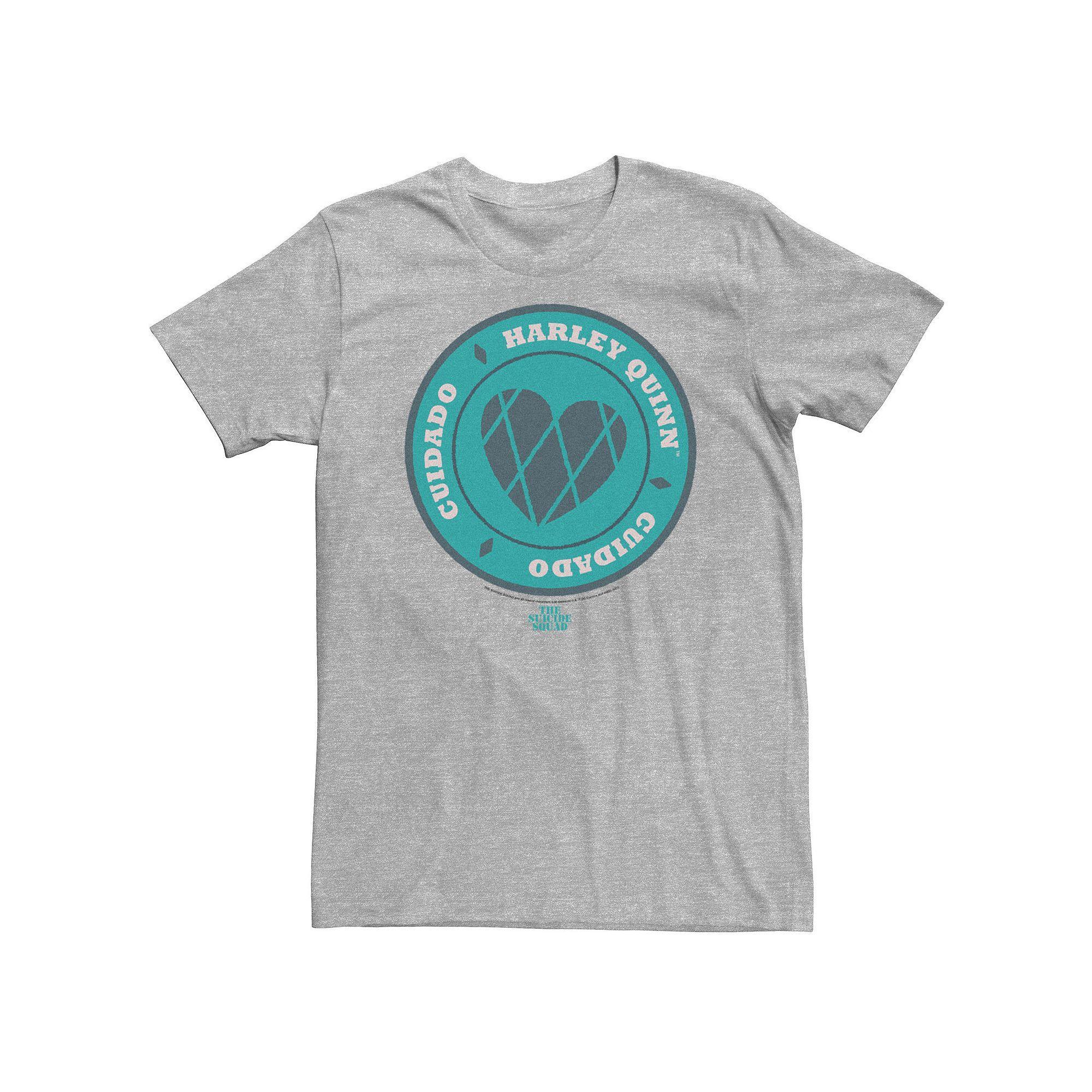 Big & Tall DC Comics The Suicide Squad Harley Fenced Hearts Tee, Men's, Size: Large Tall, Athletic Grey Product Image