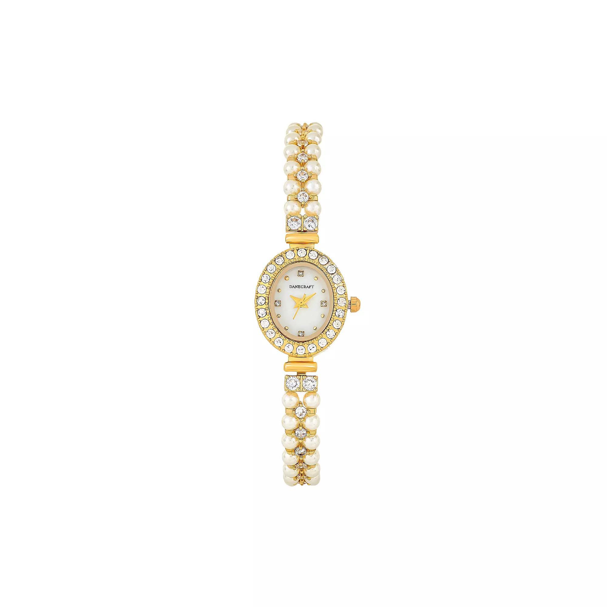 Danecraft Womens Silver Plated Oval Watch Gold Tone Product Image