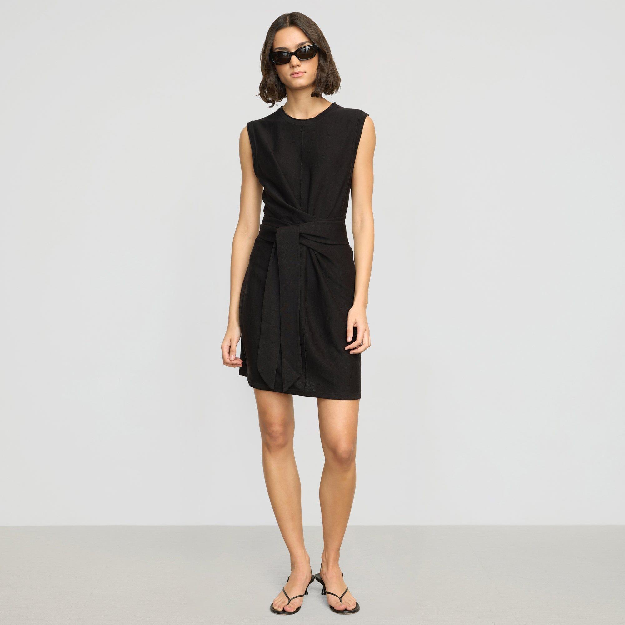 Rini Linen-Cotton Tie-Front Mini Dress Product Image