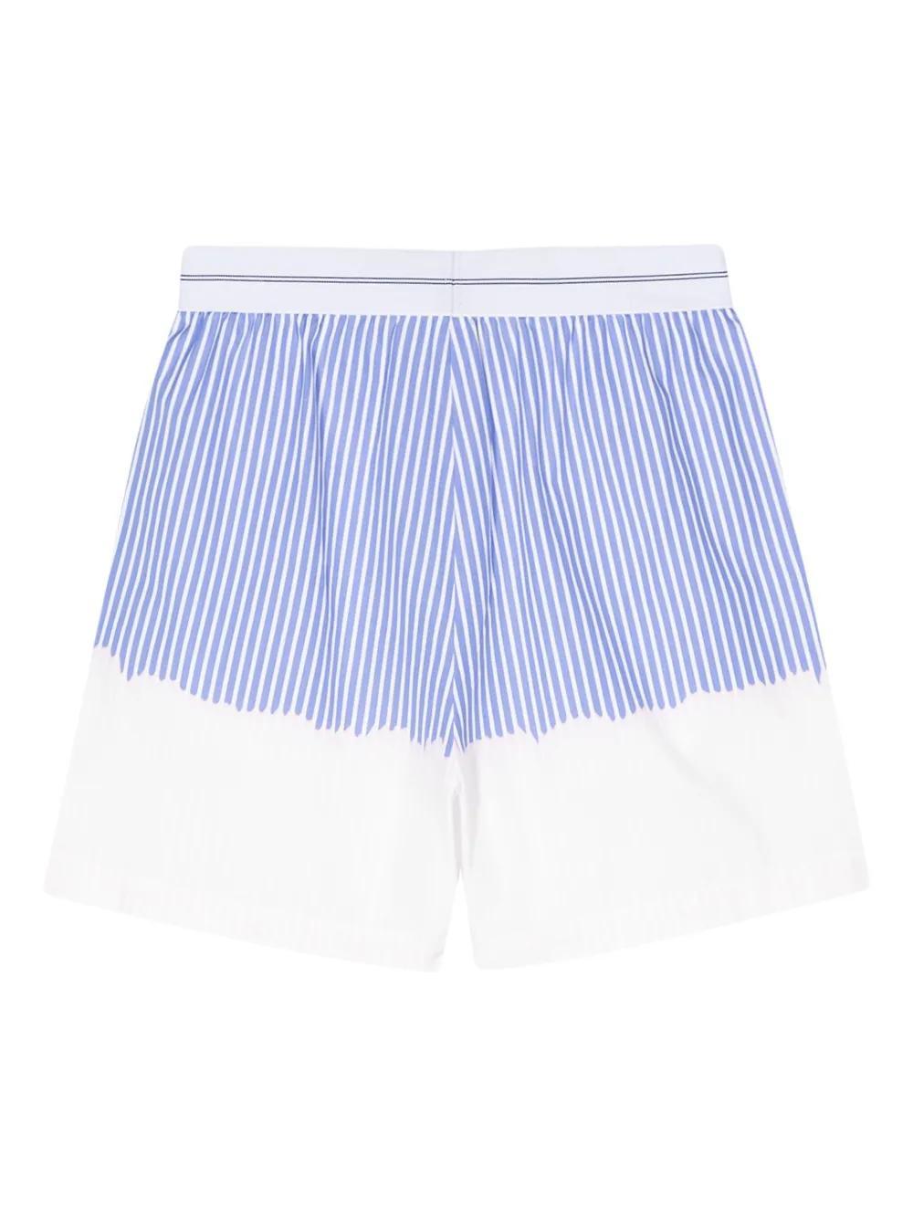 MSGM Ombré Striped Cotton Shorts In Blue Product Image
