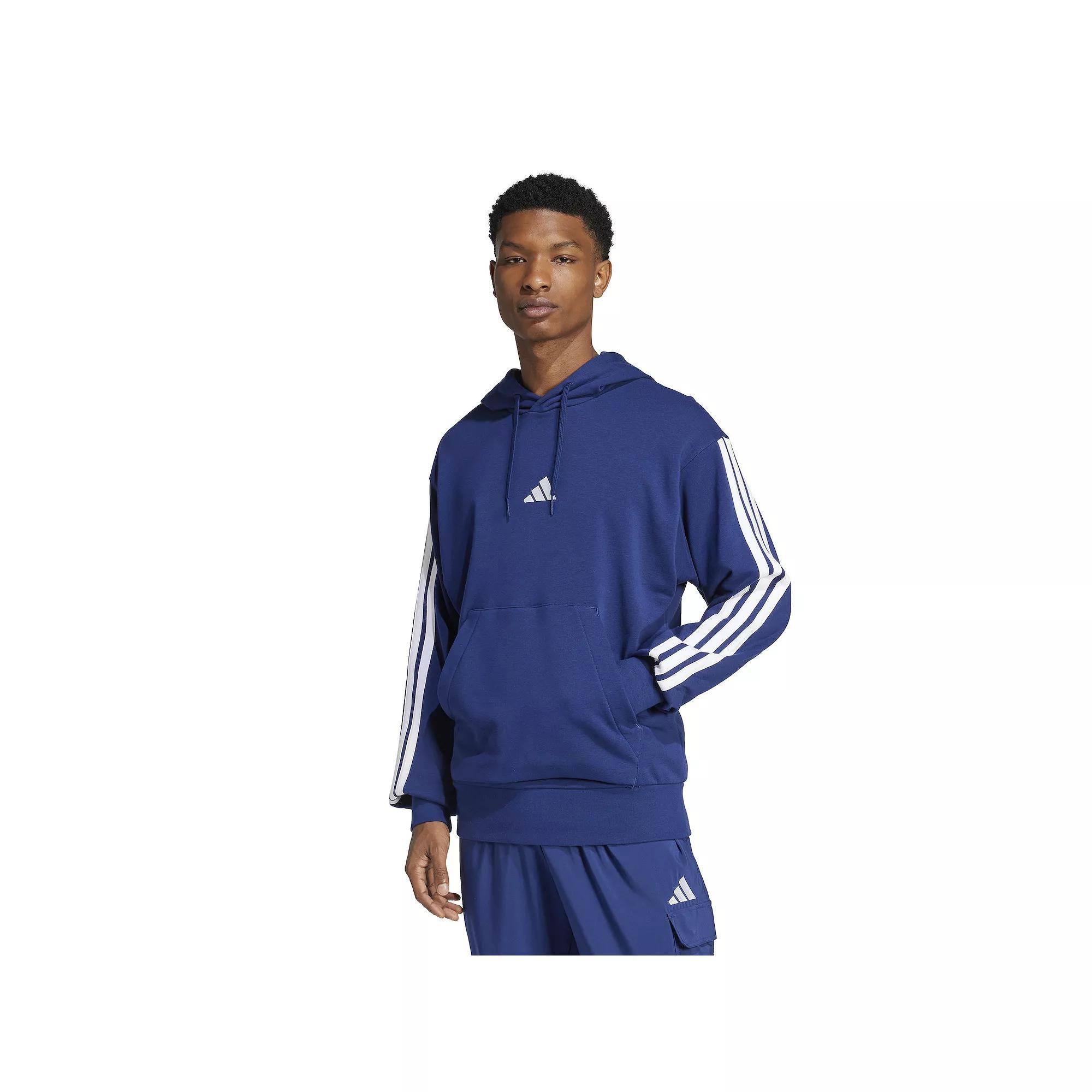 Big & Tall adidas Essentials 3-Stripes French Terry Sportswear Hoodie, Men's, Size: 3XL Tall, Dark Blue Product Image