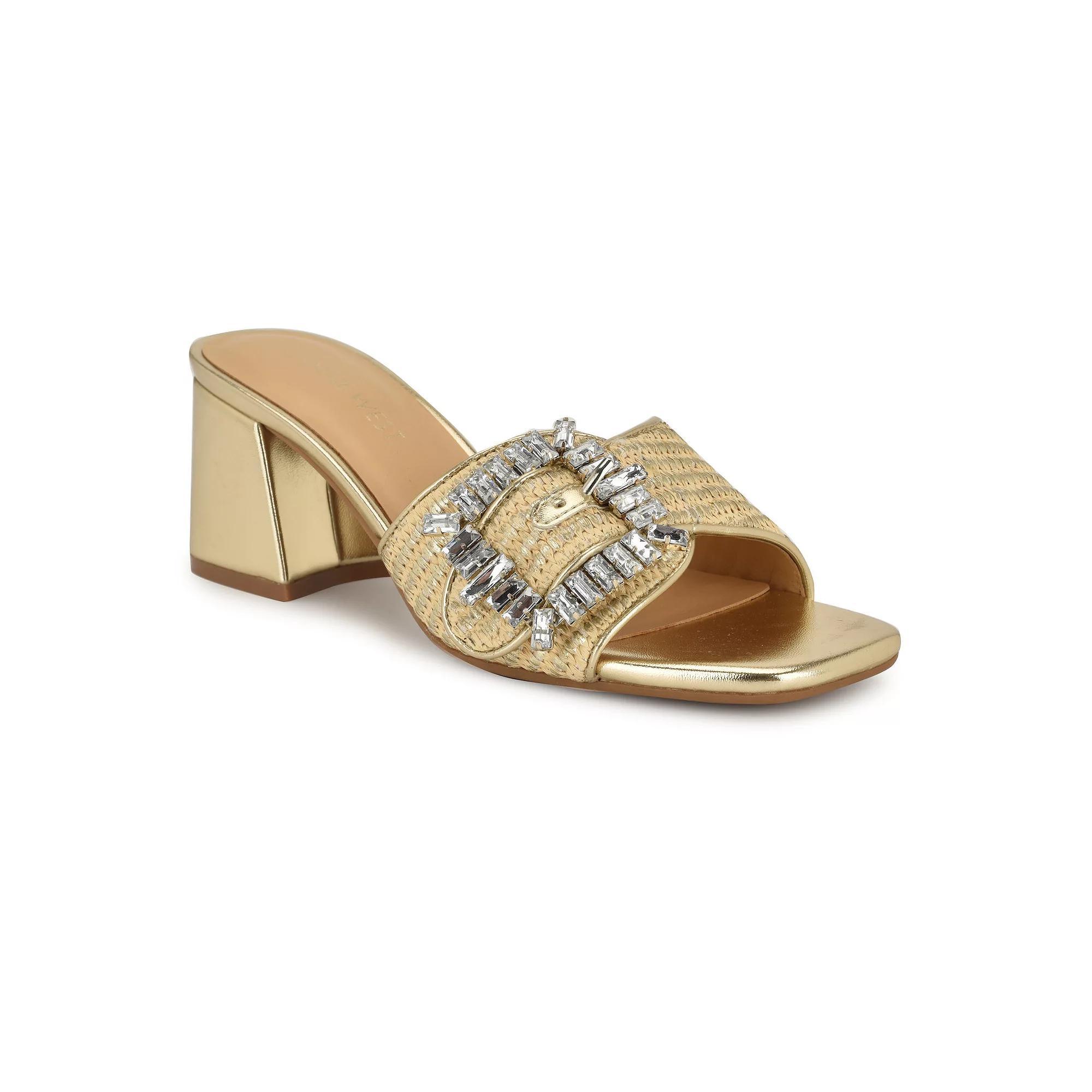 Nine West Geanila Block Heel Women's Dress Sandals, Size: 5, Gold Product Image