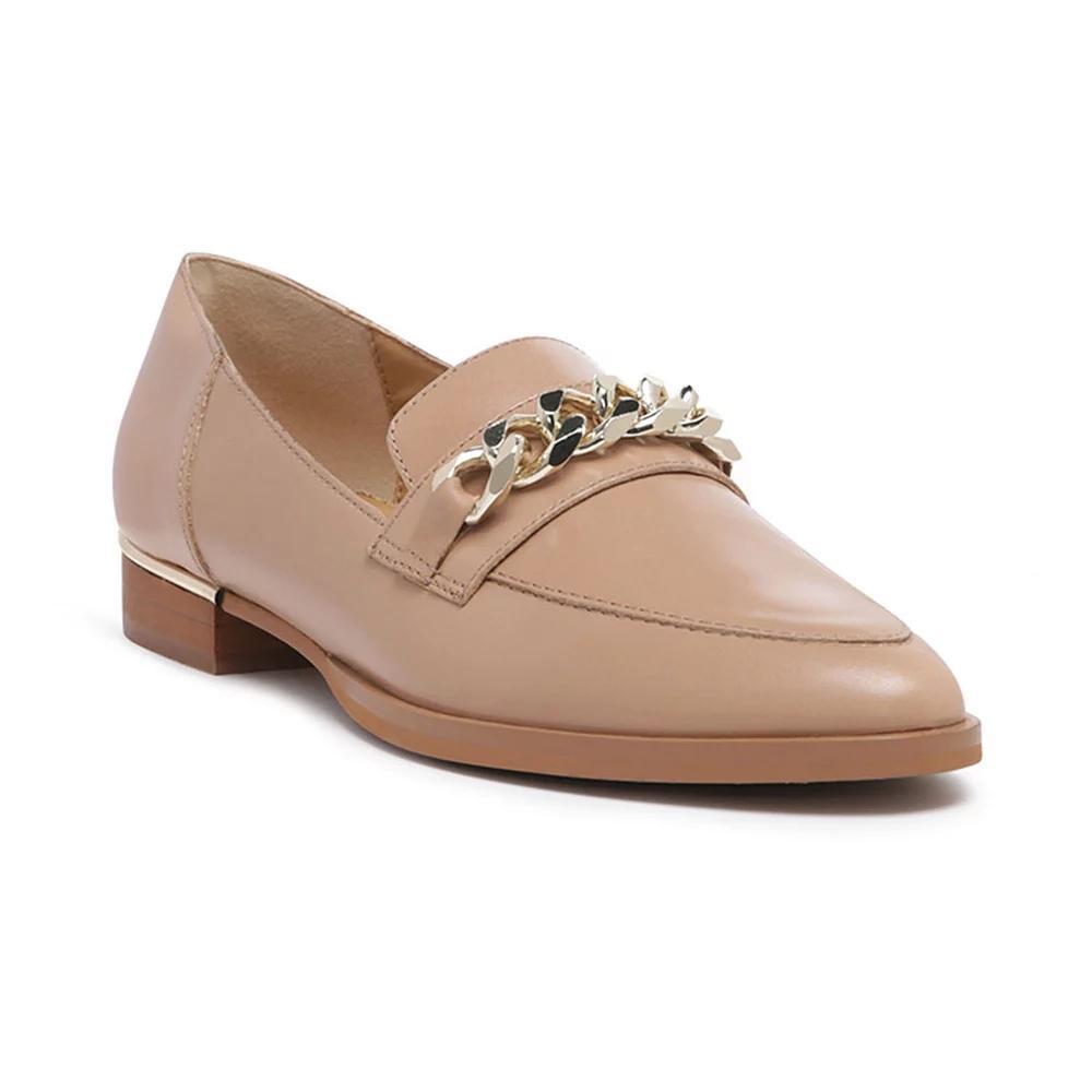 Rag & Co Pola Women's Leather Chain Link Loafers, Size: 11, Beige Product Image