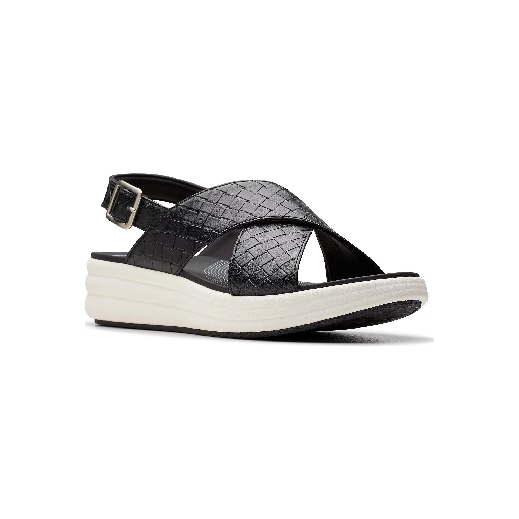 Clarks® Cloudsteppers Drift Sun Women's Sandals, Size: 12 Wide, Black Woven Product Image