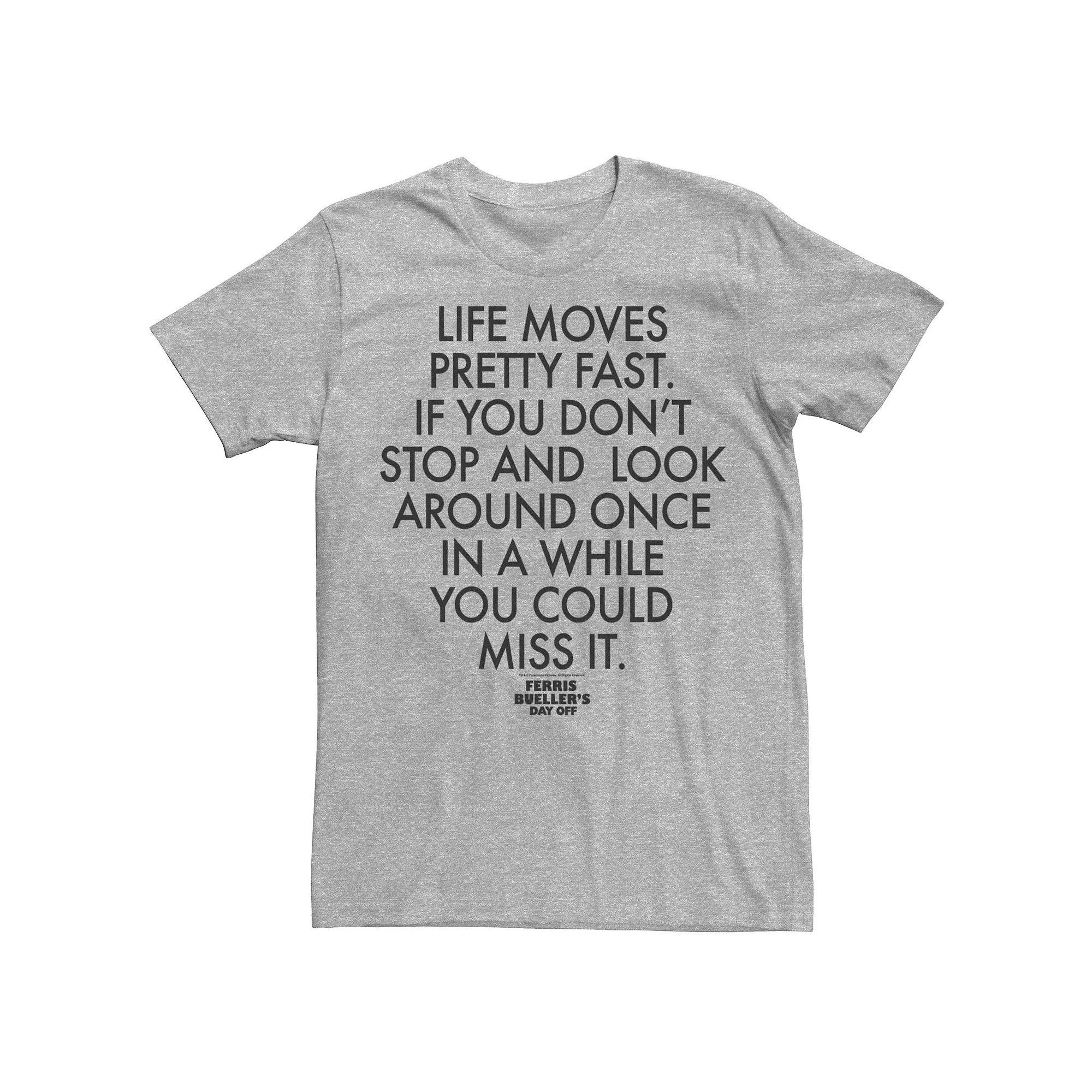 Mens Ferris Buellers Day Off Quote Tee Athletic Grey Product Image