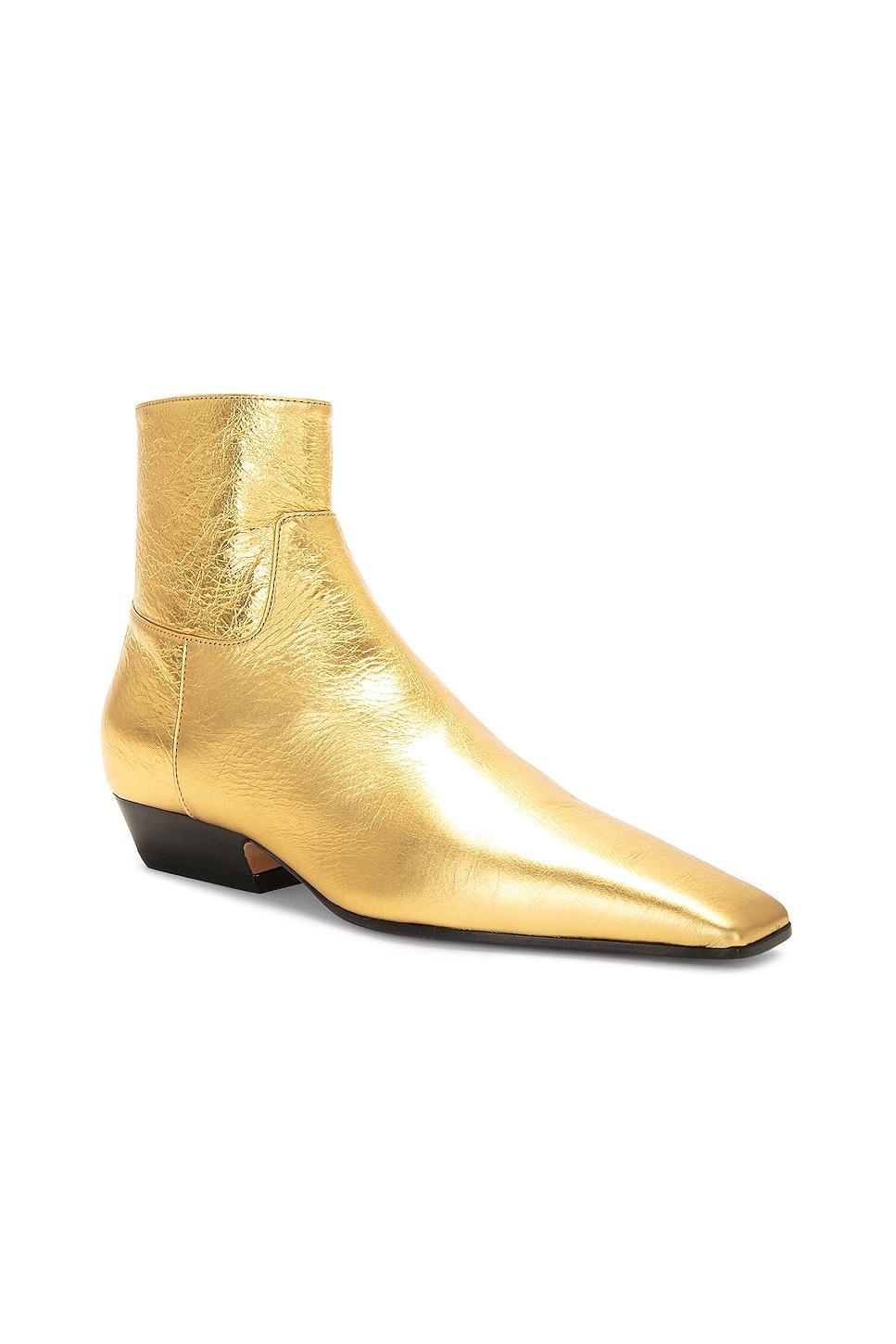 KHAITE Marfa Classic Flat Ankle Boot in Metallic Product Image