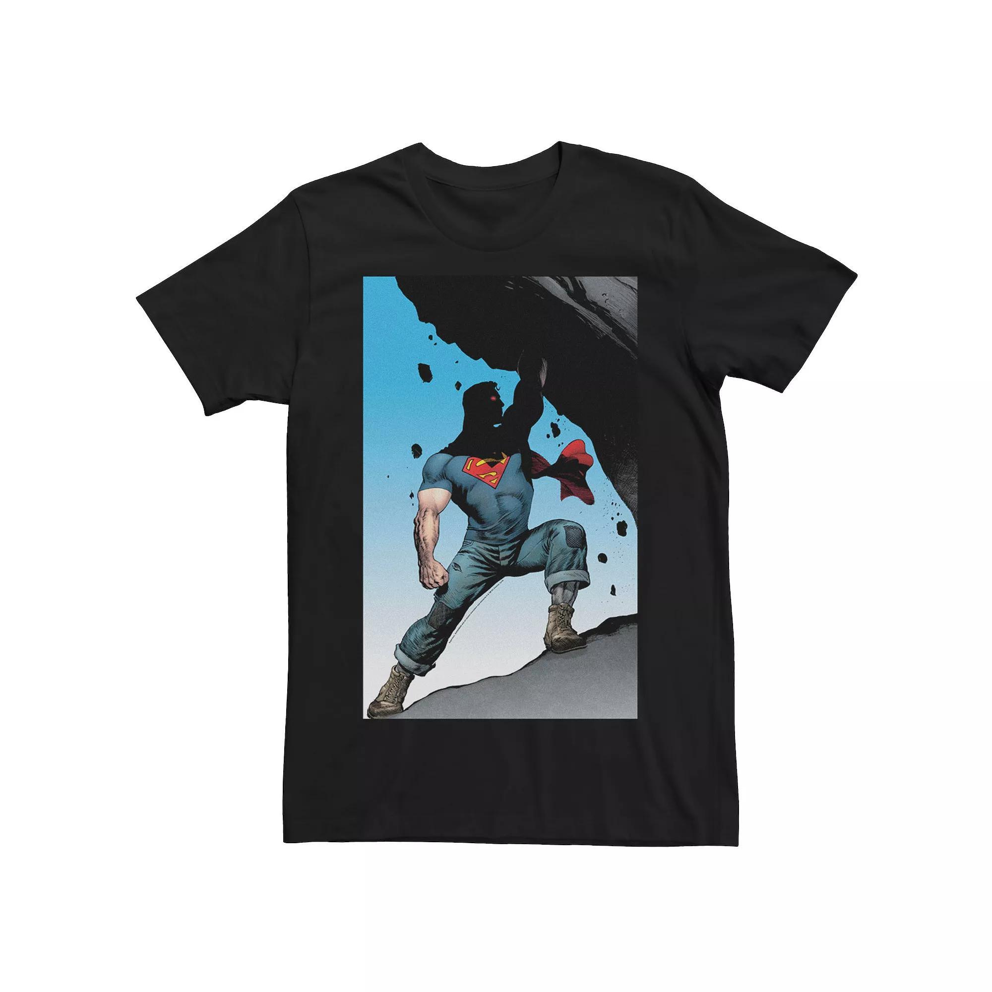 Men's DC Comics Superman Power Lift Comic Poster Graphic Tee, Size: Medium, Black Product Image