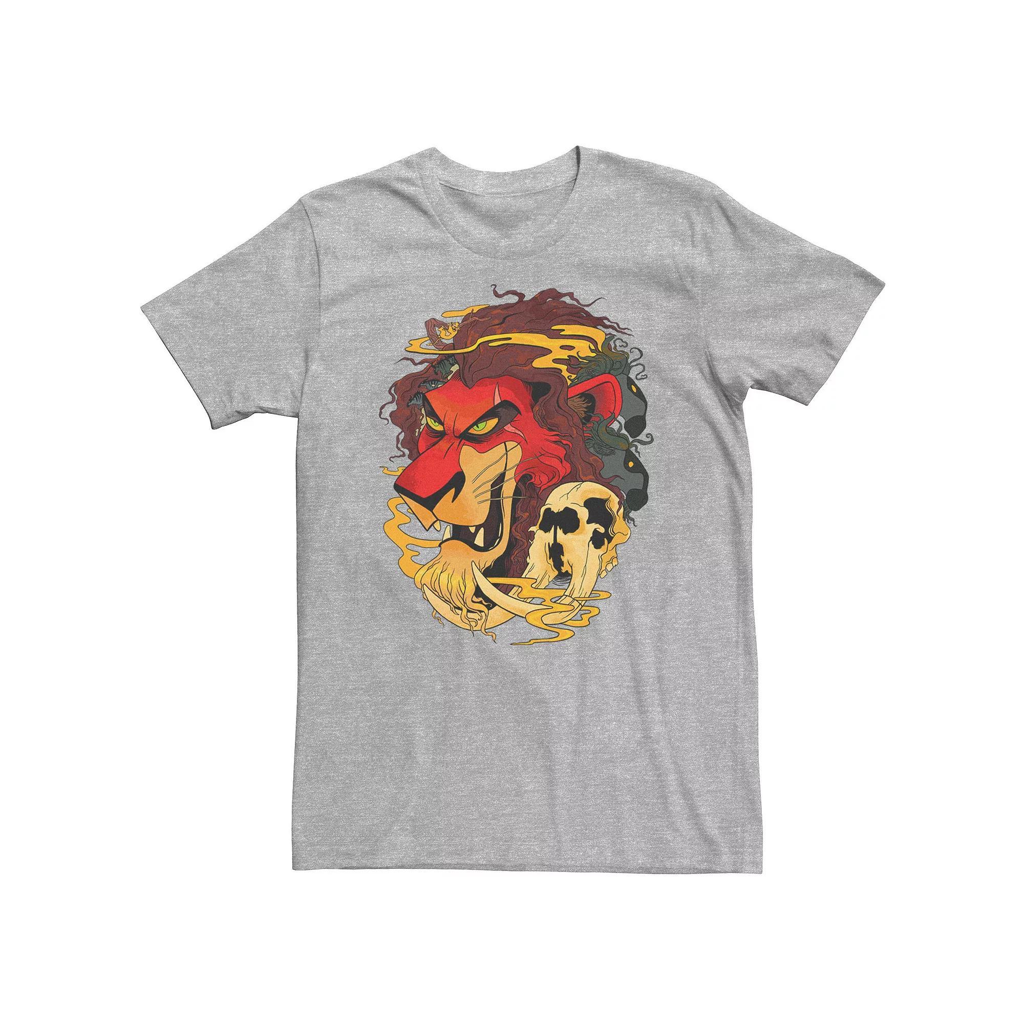 Big & Tall Disney The Lion King Scar Red Hue Head Shot Tee, Men's, Size: 4XL Tall, Athletic Grey Product Image