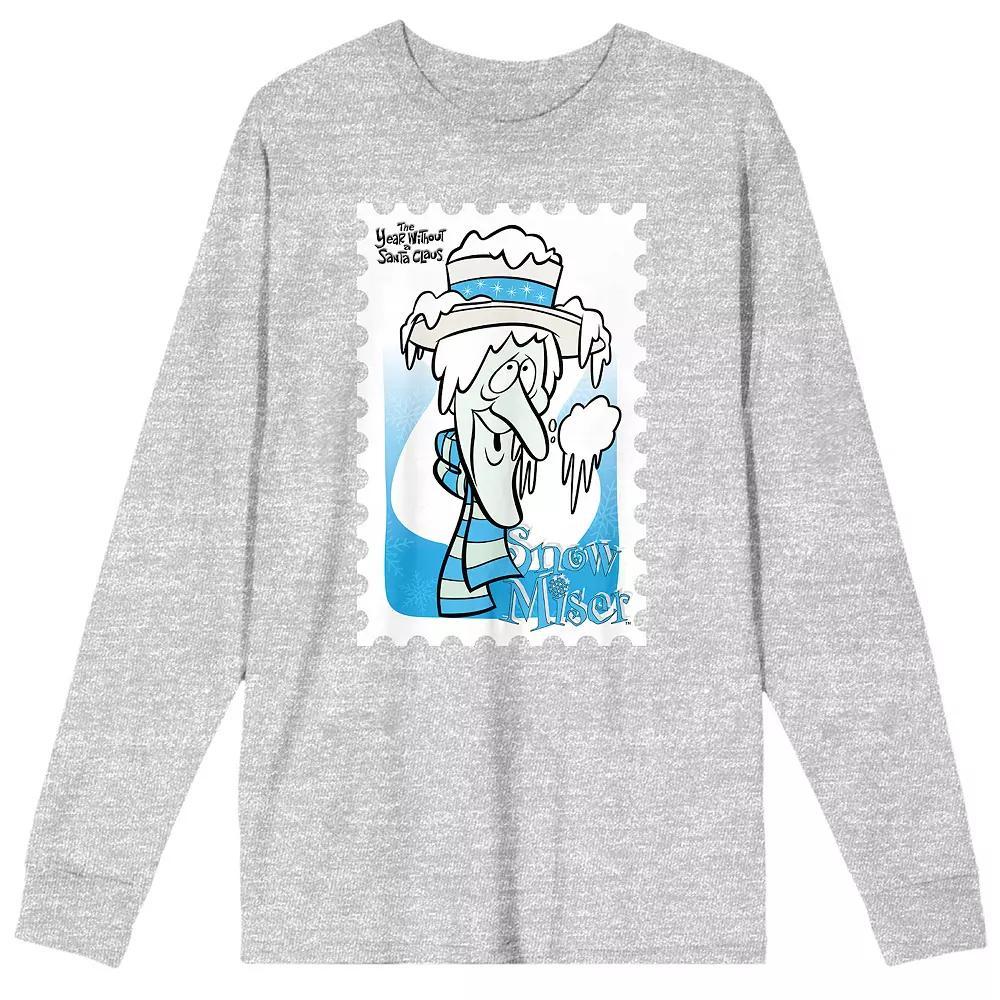 Men's The Year Without A Santa Claus Snow Miser Stamp Tee, Size: XL, Gray Product Image