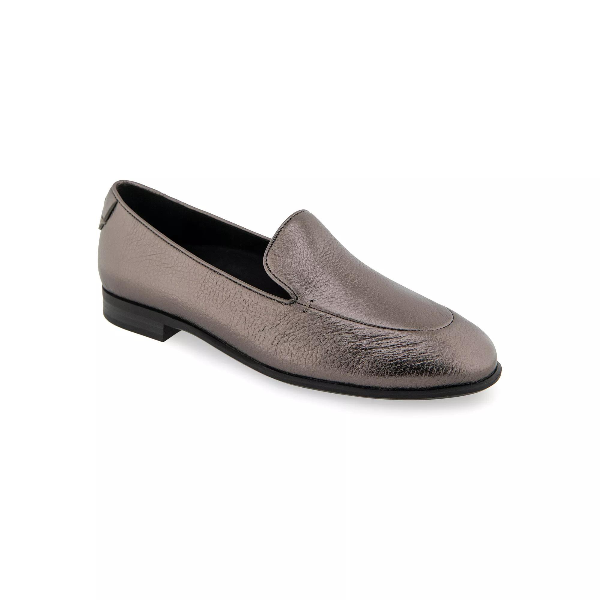 Aerosoles Wells Women's Leather Loafers, Size: 11, Grey Pebbled Leath Product Image