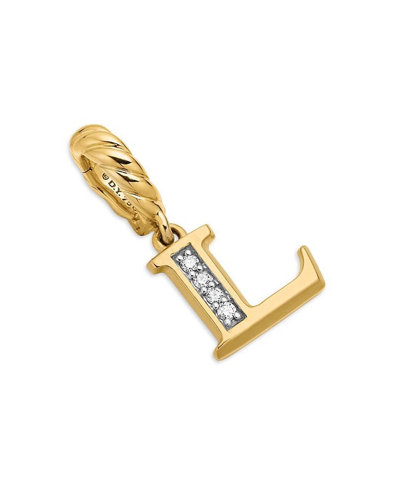 David Yurman 18K Gold Amulets Diamond Pave Initial Pendant Product Image