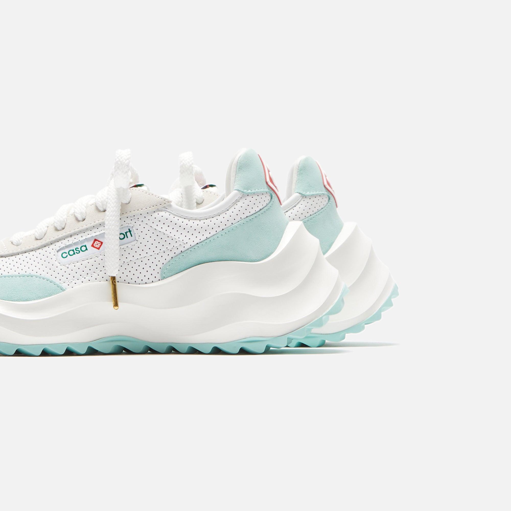 Casablanca Atlantis Leather Sneaker - White / Mint Male Product Image