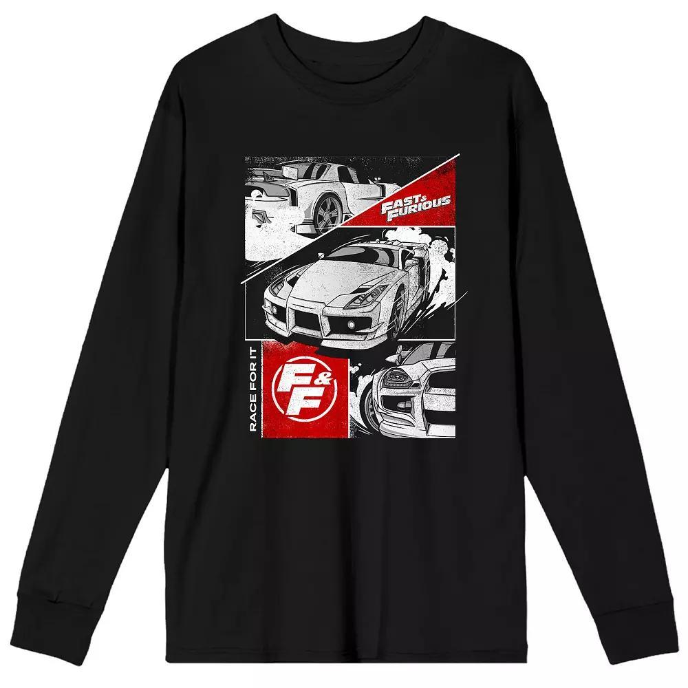Men's The Fast And The Furious Race For It Long Sleeve Tee, Size: Medium, Black Product Image