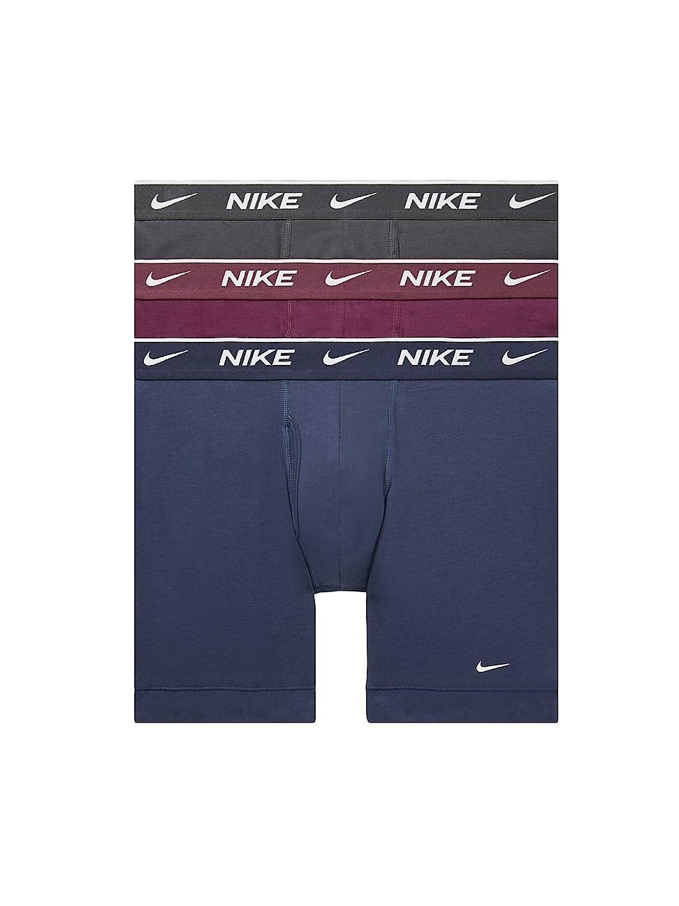 Men's Nike Dri-FIT Essential 3-pack Stretch Boxer Briefs, Size: Large, Black Orange Blue Product Image
