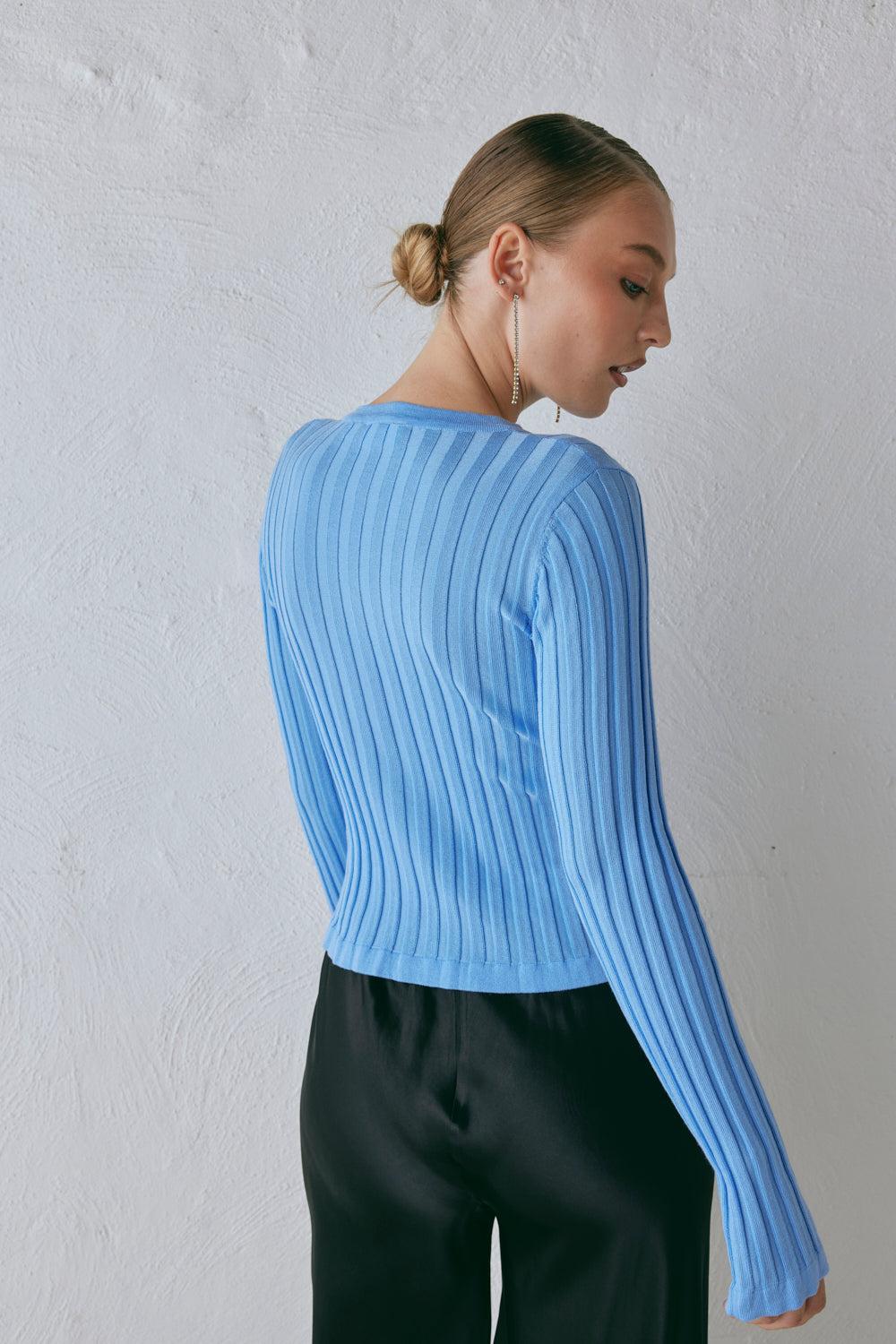 Hattie Knit Top Blue Product Image