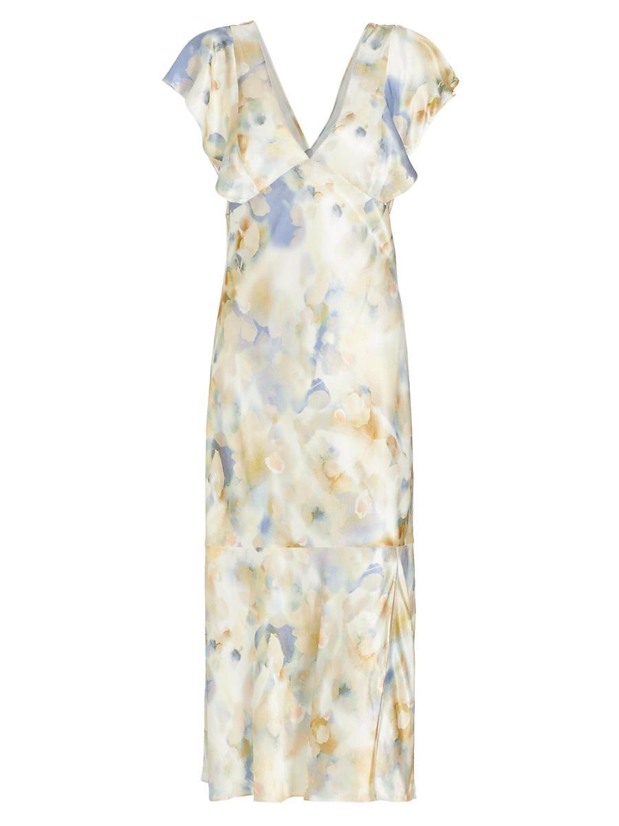 Womens Dina Diffused V-Neck Midi-Dress Product Image