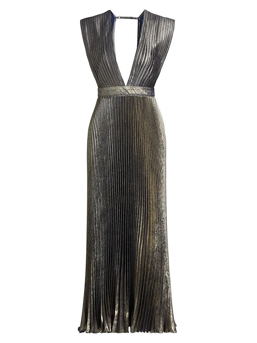 Womens La Fte Gala Shimmer Pleated Gown Product Image