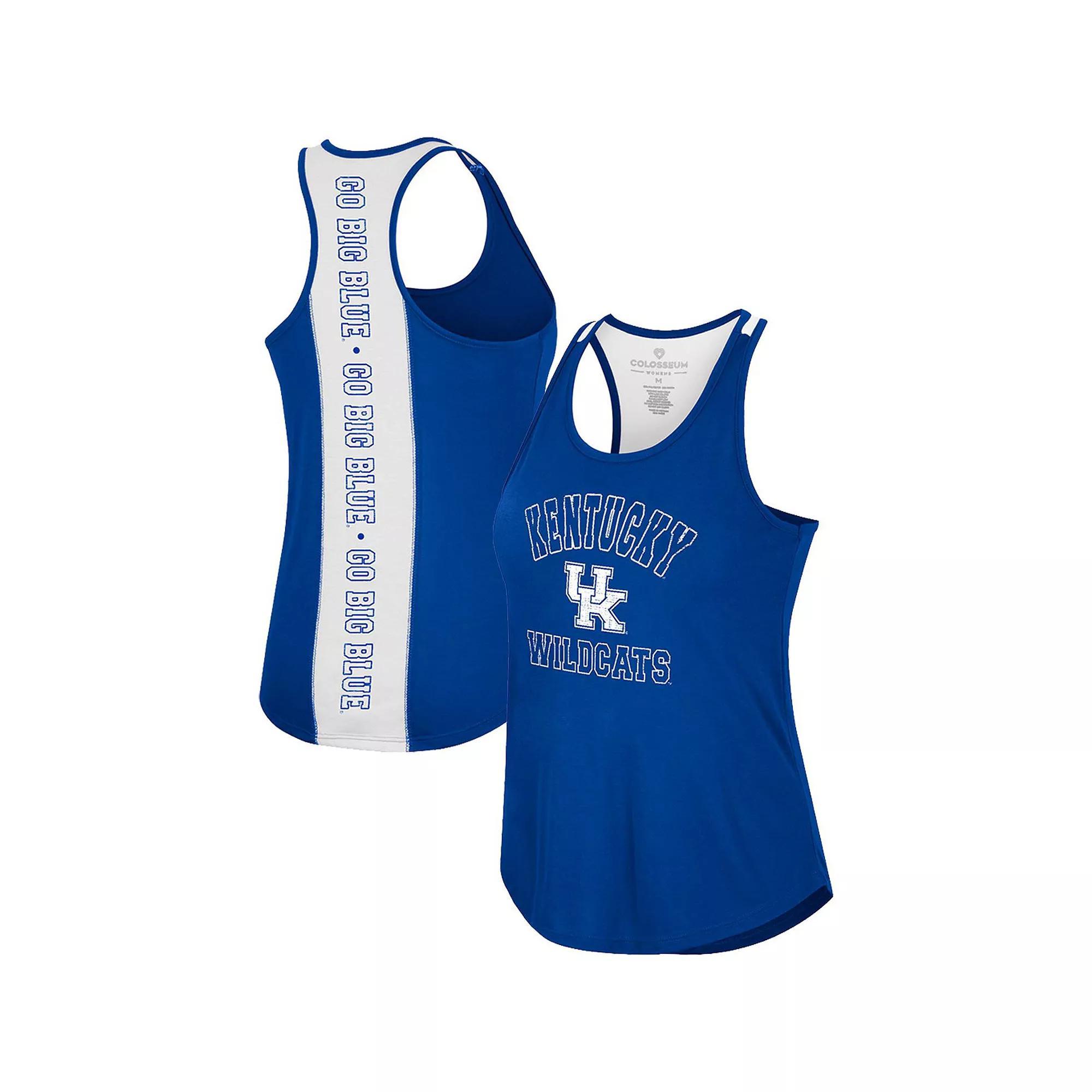Womens Colosseum Royal Kentucky Wildcats 10 Days Racerback Scoop Neck Tank Top Product Image