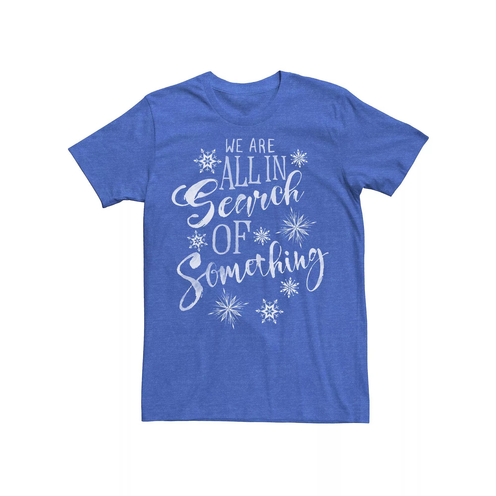 Disney's Frozen 2 Men's In Search Of Something Snowflakes Tee, Size: XL, Royal Grey Product Image
