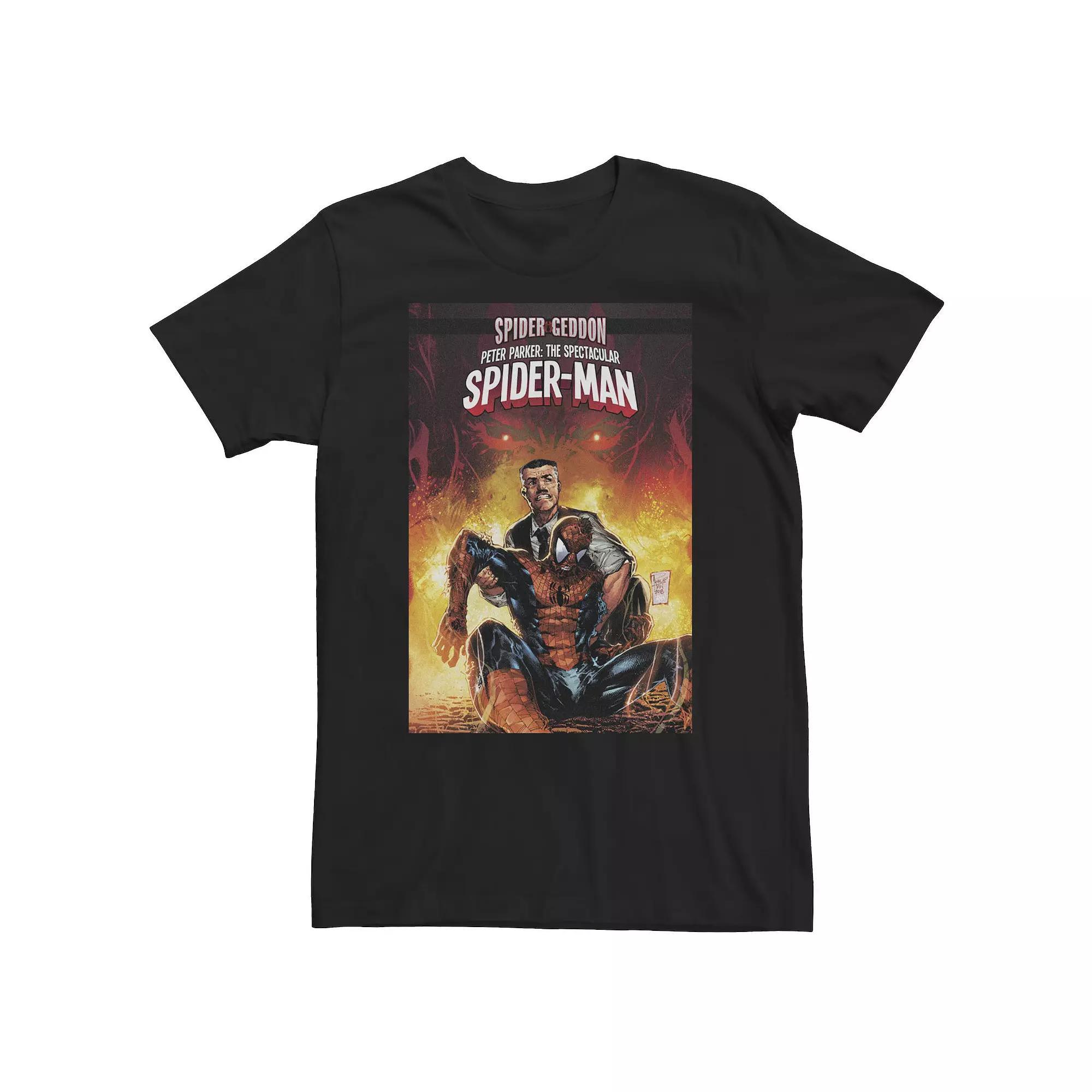 Big & Tall Marvel Spider-Man Fights Morlun Comic Cover Tee, Men's, Size: XXL Tall, Black Product Image