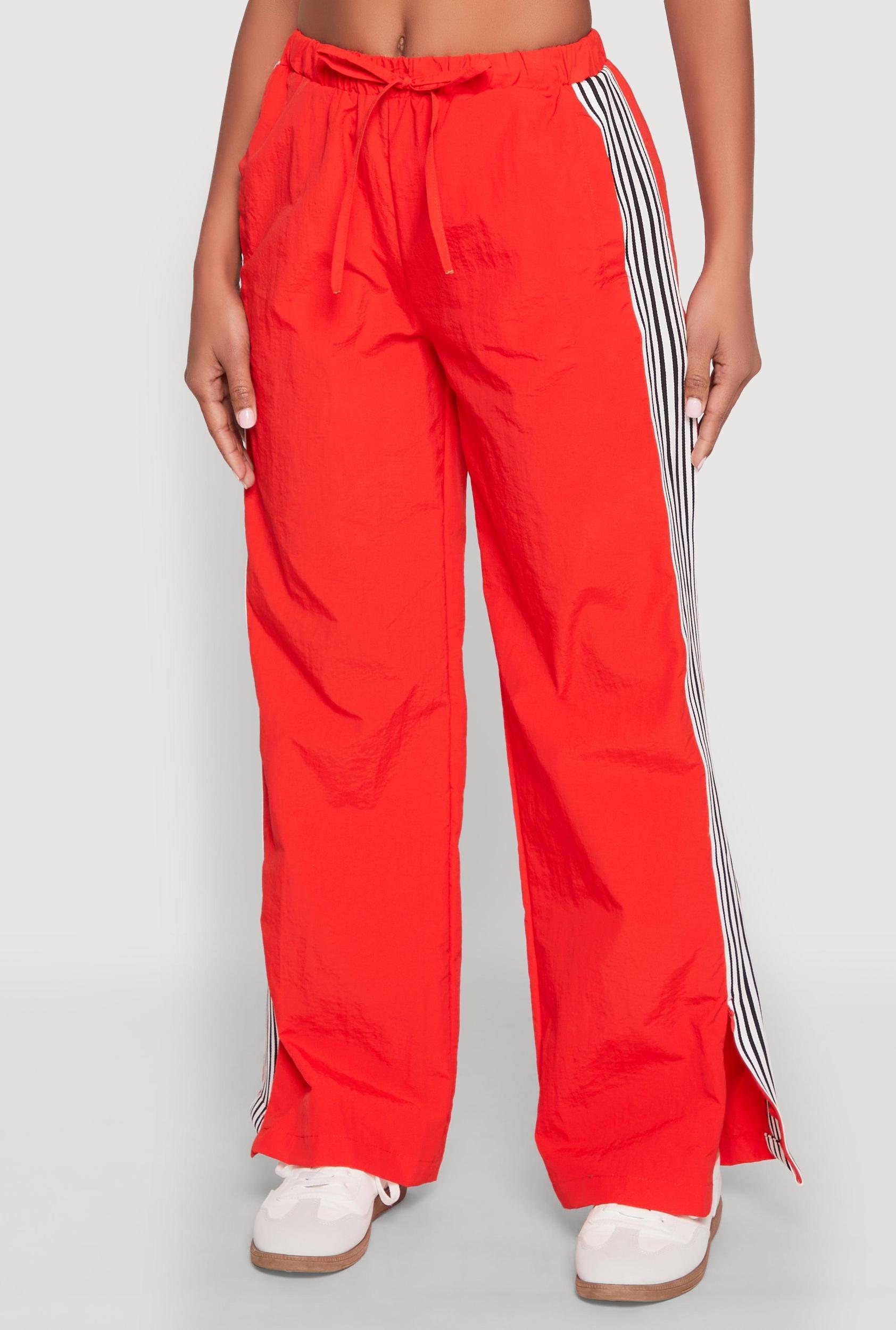 Womens Contrast Trim Slit Hem Track Pants Product Image