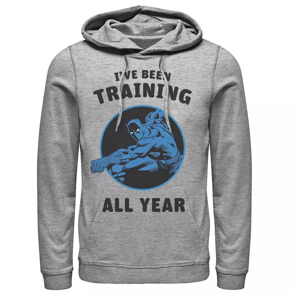Men's Marvel Avengers Black Panther I've Been Training All Year Hoodie, Size: Small, Athletic Grey Product Image