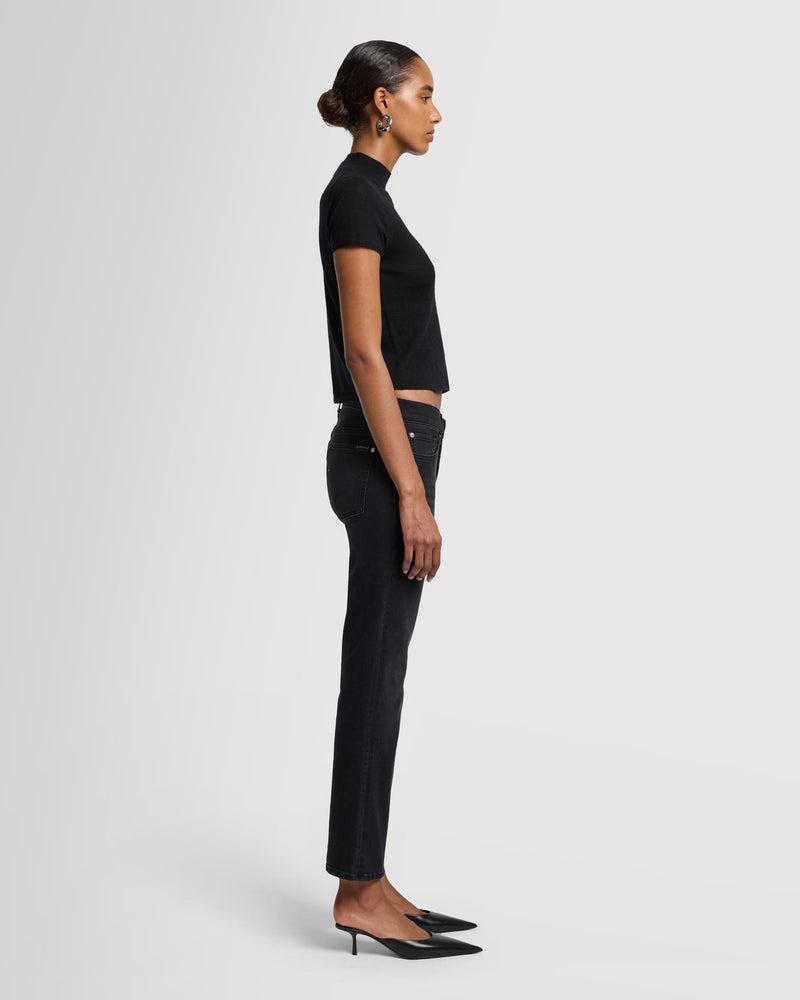 Cashmere Mock Neck Short Sleeve Sweater Product Image