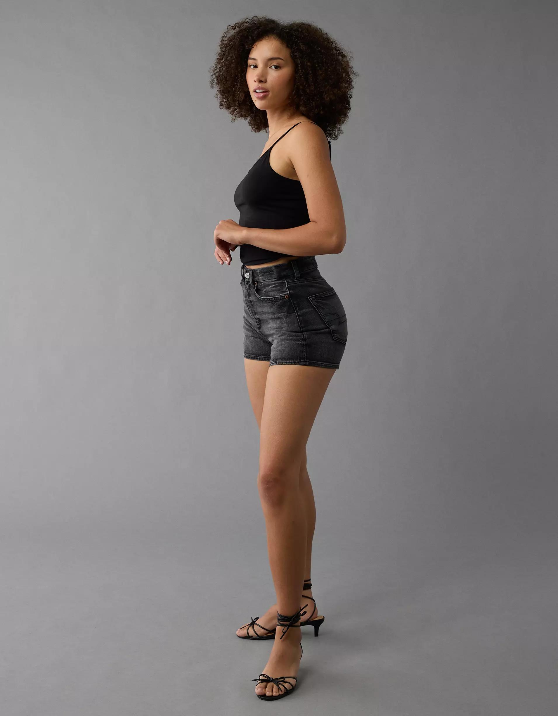 AE Strigid Curvy Denim Mom Short Product Image