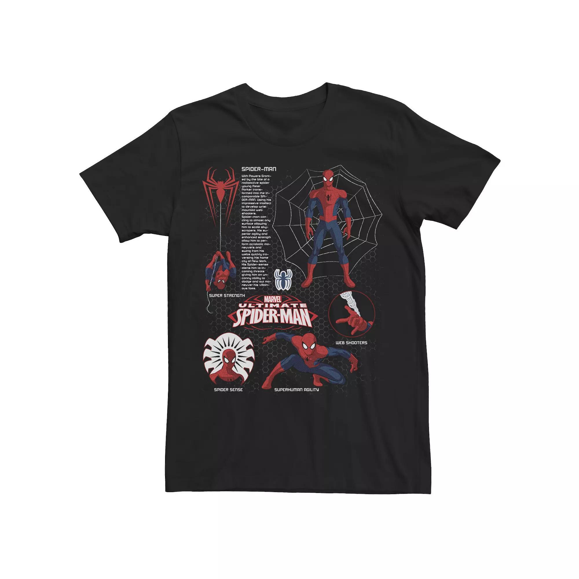 Men's Marvel Spider-Man Spidey Schematic Diagram Tee, Size: XXL, Black Product Image