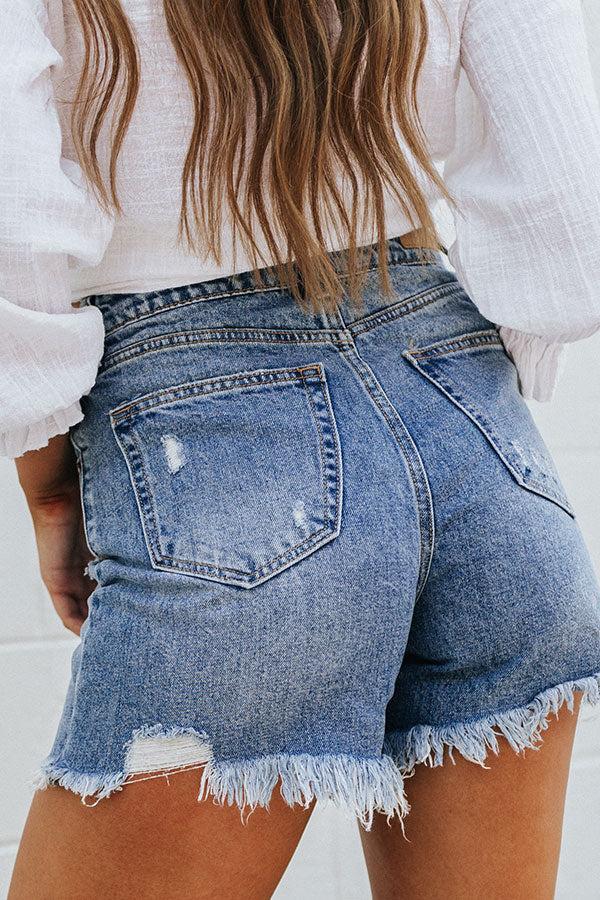 The Sonya High Waist Frayed Shorts Product Image