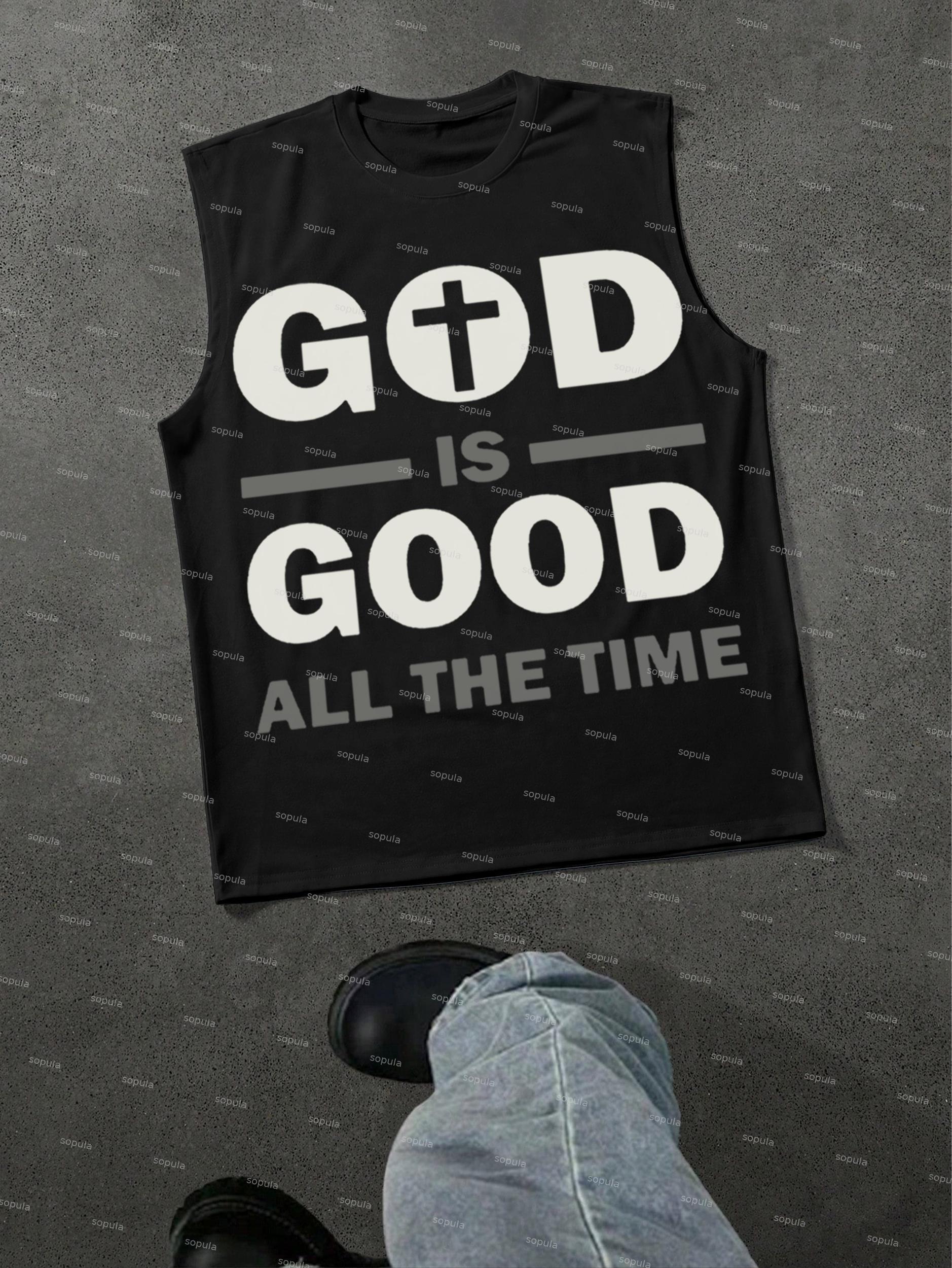God Is Good Slogan Graphic Tank Top Product Image