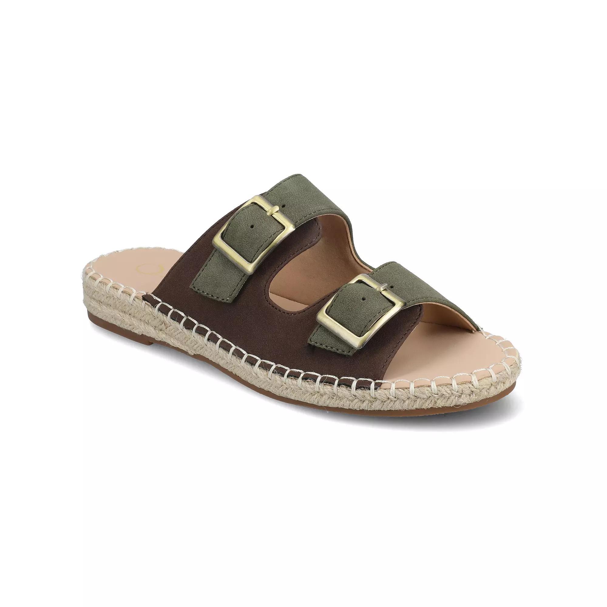 Journee Womens Tresah Double Strap Espadrille Sandals Green Product Image