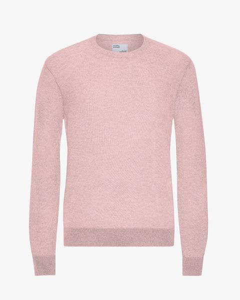 Light Merino Wool Crew - Faded Pink Product Image