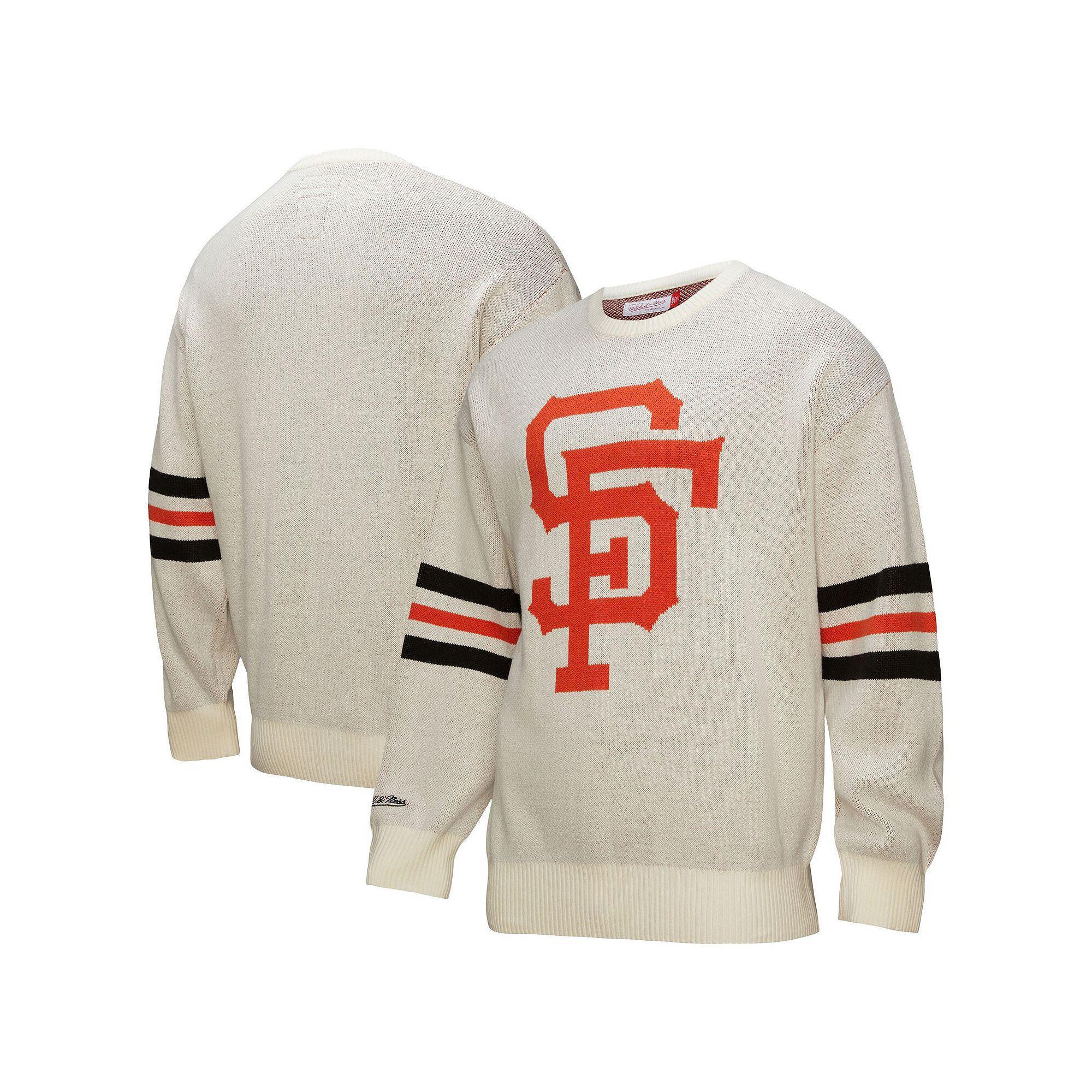Men's Mitchell & Ness Cream San Francisco Giants Retro Pullover Sweater, Size: 3XL, Beige Product Image