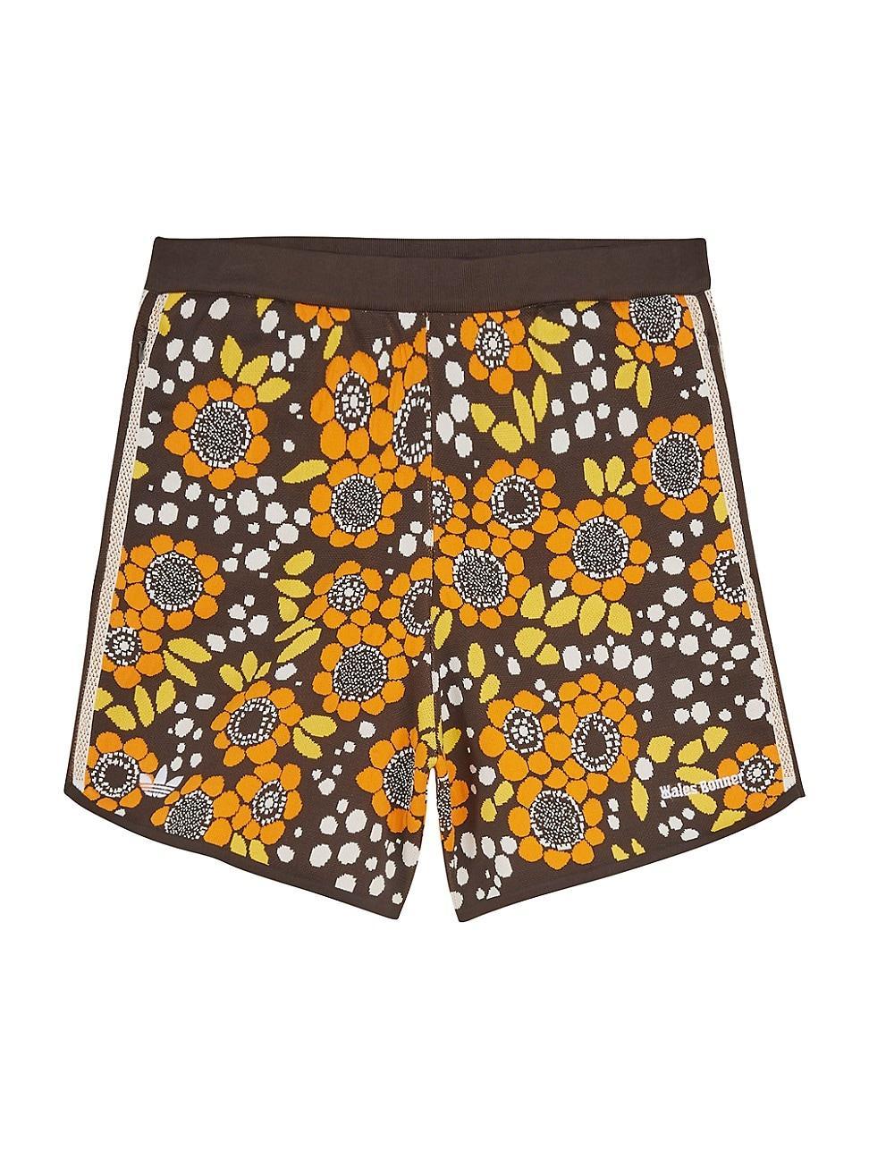 Mens adidas x Wales Bonner Floral Knit Shorts Product Image