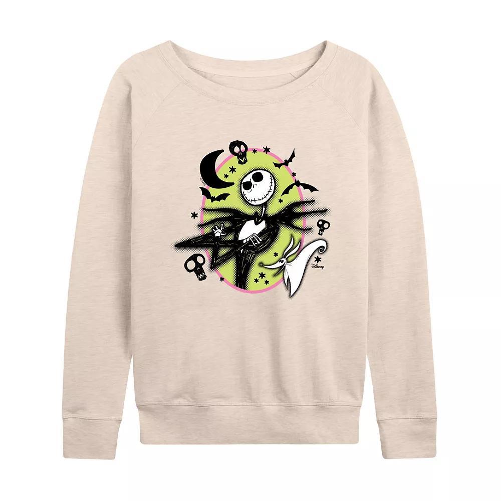 Disneys Nightmare Before Christmas Jack & Zero Womens Halloween French Terry Long Sleeve Tee Product Image
