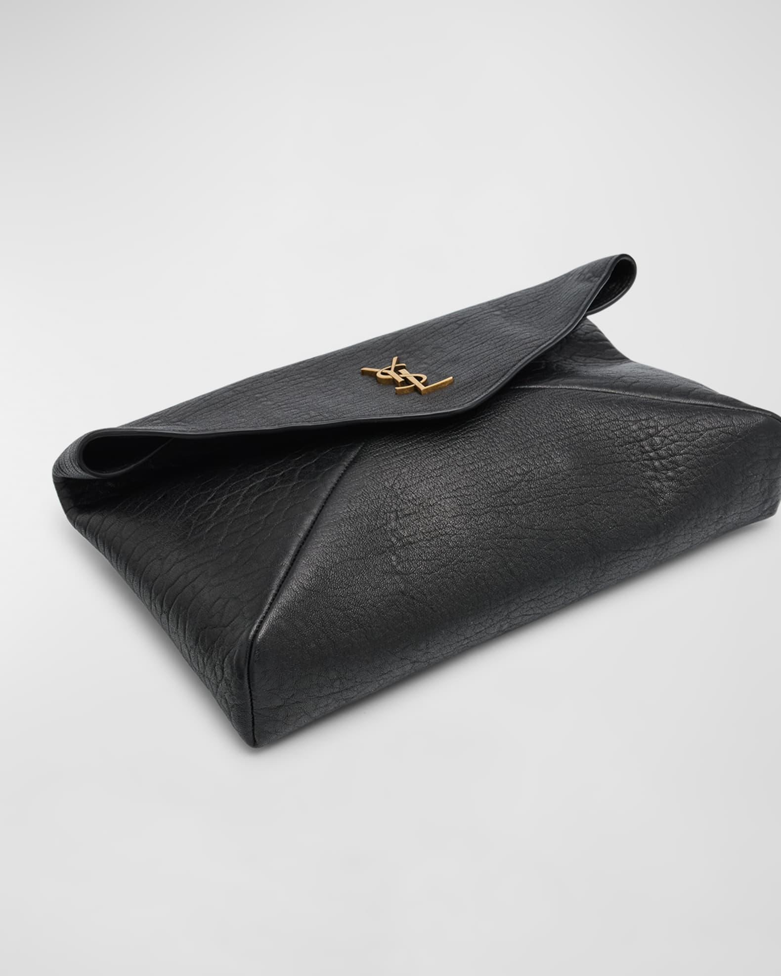 Large YSL Envelope Pouch Clutch Bag in Leather  Product Image