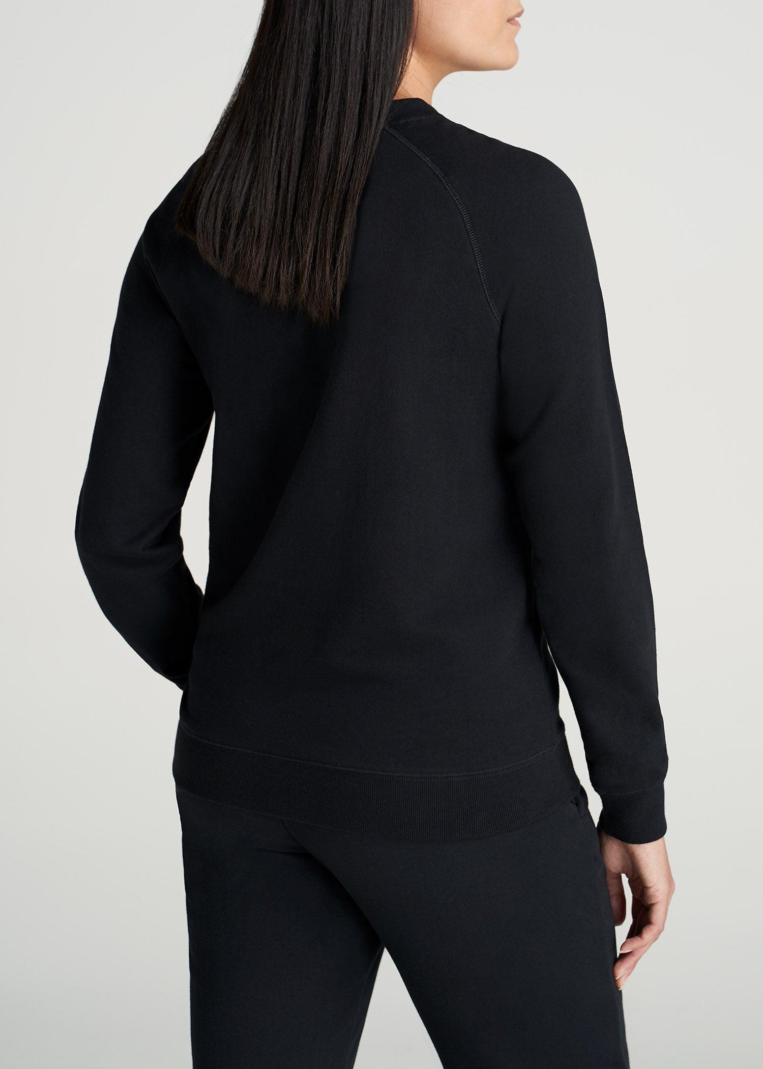 Wearever French Terry Women's Tall Crewneck Sweatshirt in Black Product Image
