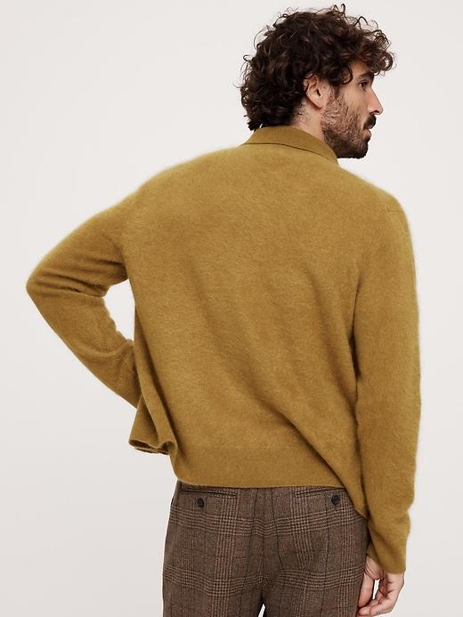 Brushed Cashmere Polo Cardigan Product Image