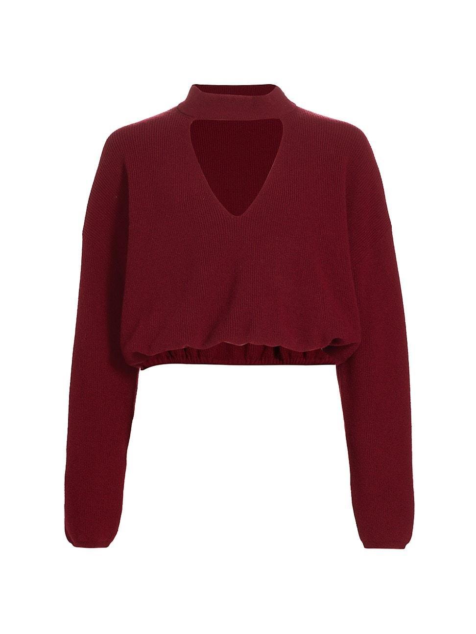 Womens Chocker Wool Keyhole Sweater Product Image