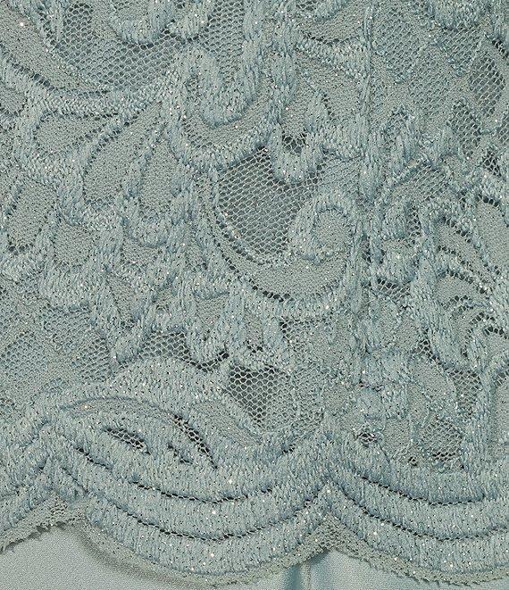 Alex Evenings Petite Size Scoop Neck 3/4 Sleeve Glitter Lace 2-Piece Jacket Dress Product Image