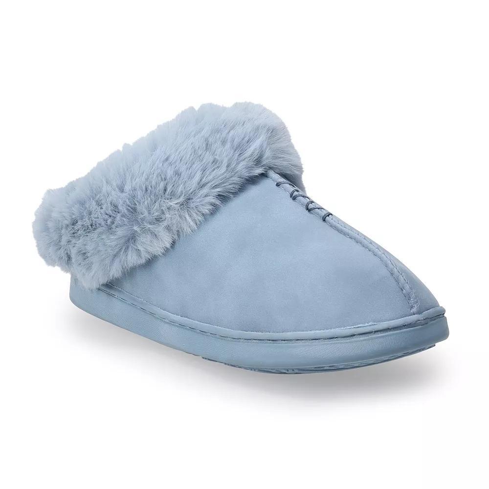 LC Lauren Conrad Allis Faux Fur Cuff Clog Women's Slippers, Size: Large, Blue Product Image